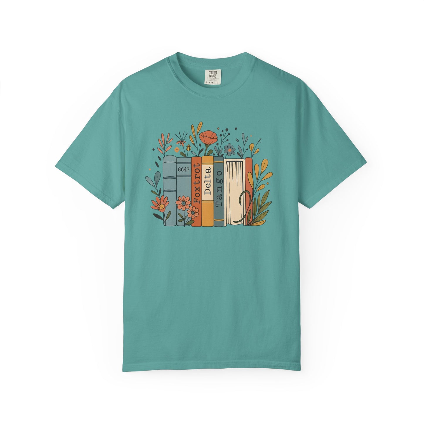 Foxtrot Delta Tango Book Shirt Retro Floral Comfort Colors T-Shirt
