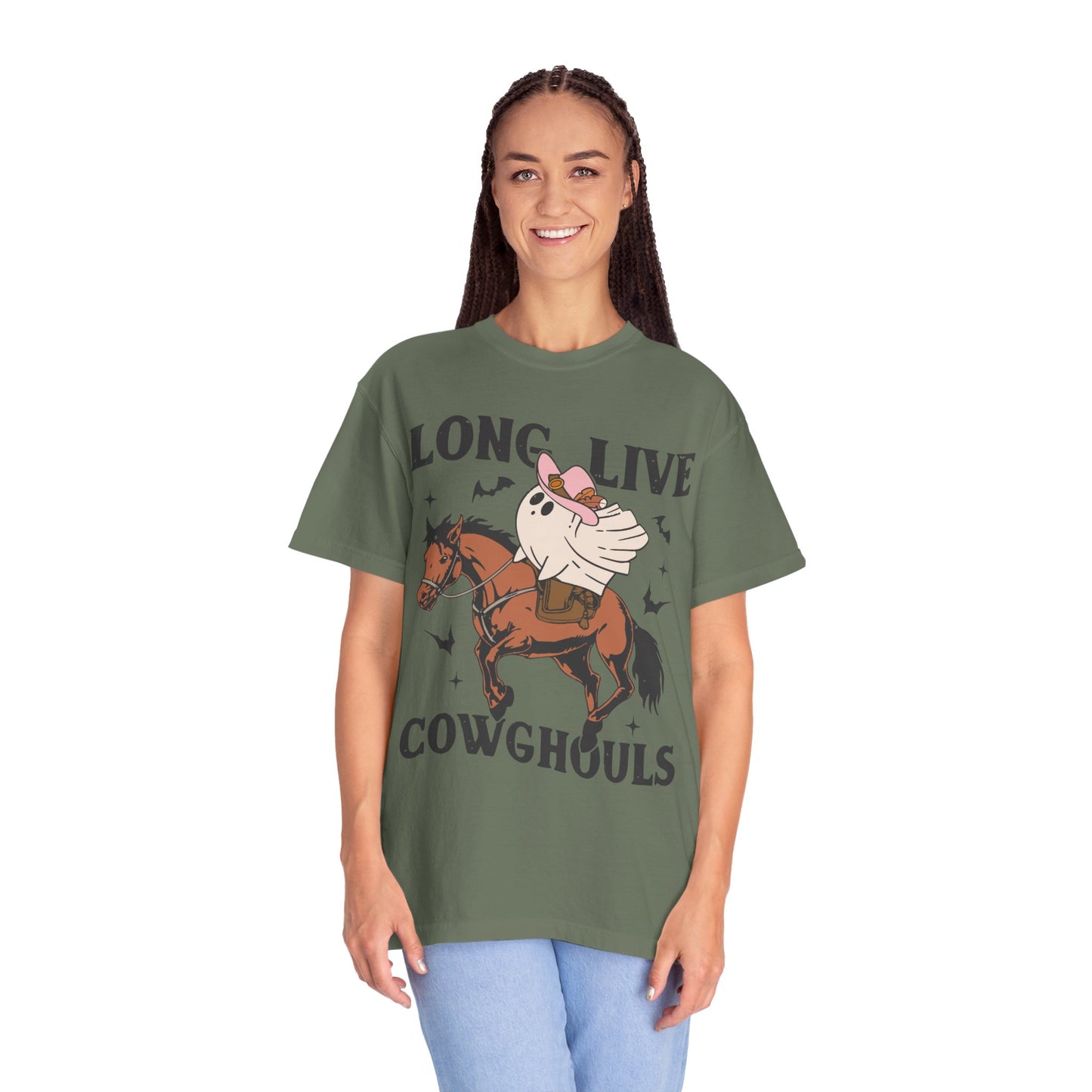 Long Live Cowghouls Western Halloween Graphic Tee Shirt