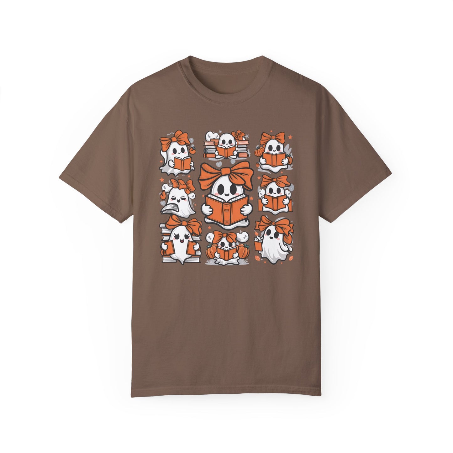 Ghost Reading Shirt, Teacher Halloween Shirt Espresso