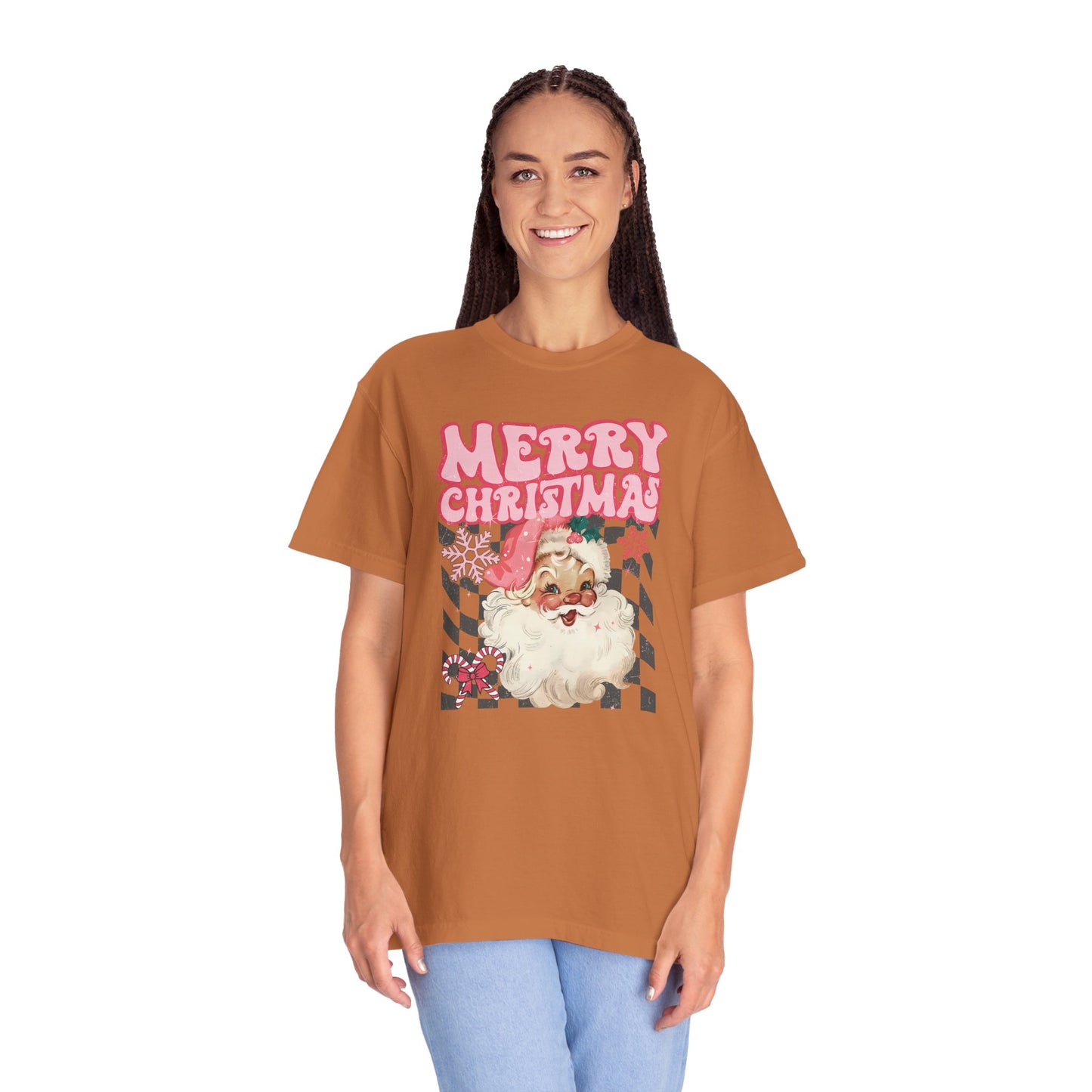 Retro Pink Santa Christmas Shirt