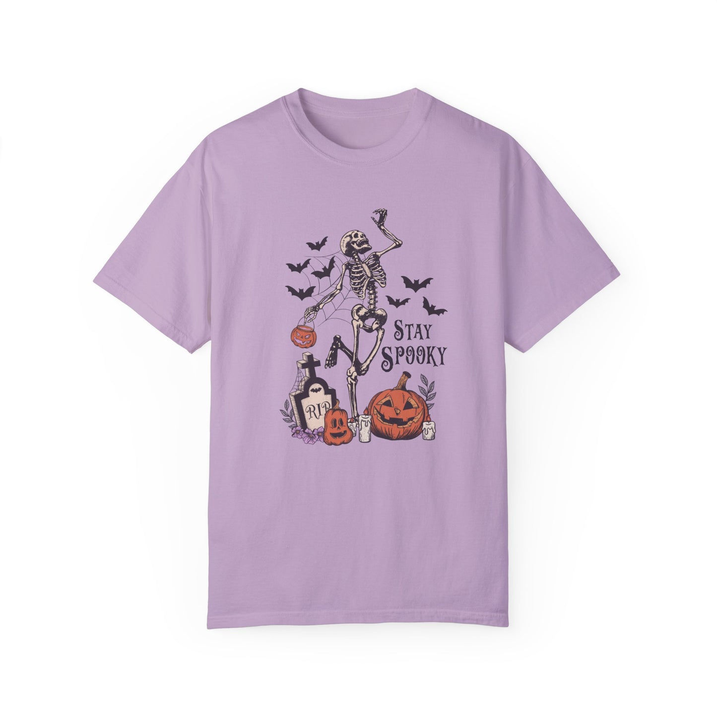 Comfort Colors® Dancing Skeleton Shirt - Stay Spooky Shirt Orchid