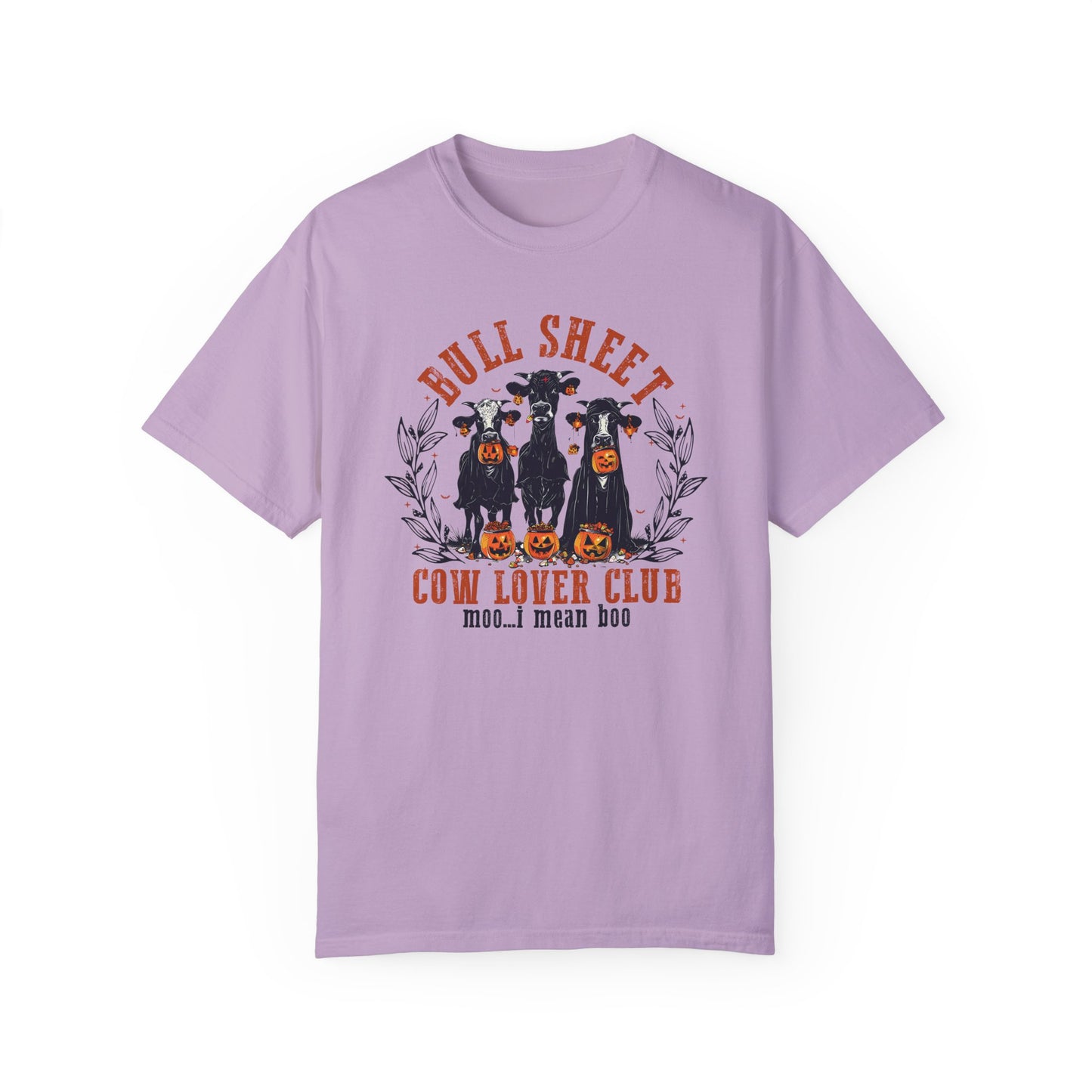 Bull Sheet Cow Lover Club Shirt, Spooky Cow Halloween Orchid