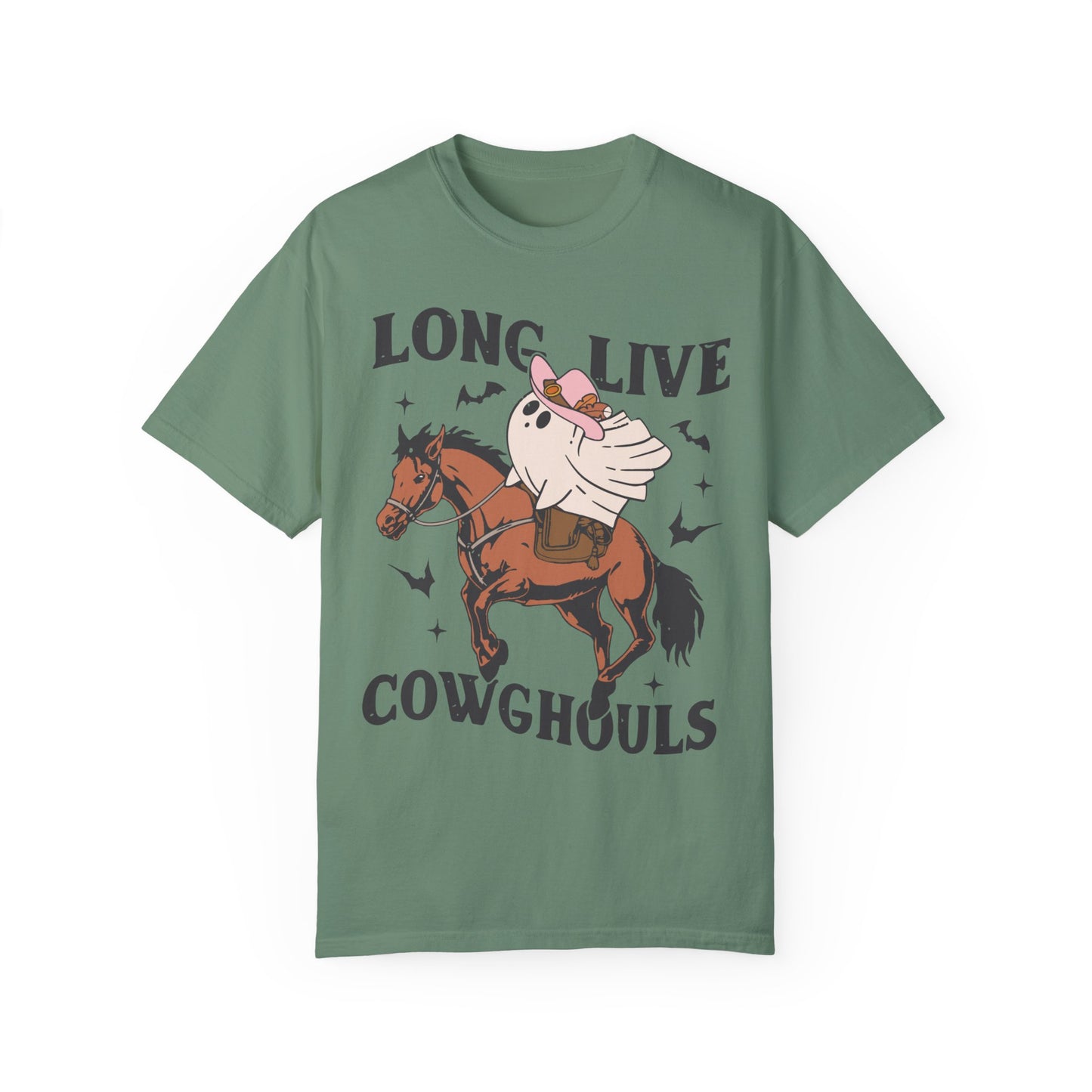 Long Live Cowghouls Western Halloween Graphic Tee Shirt Light Green