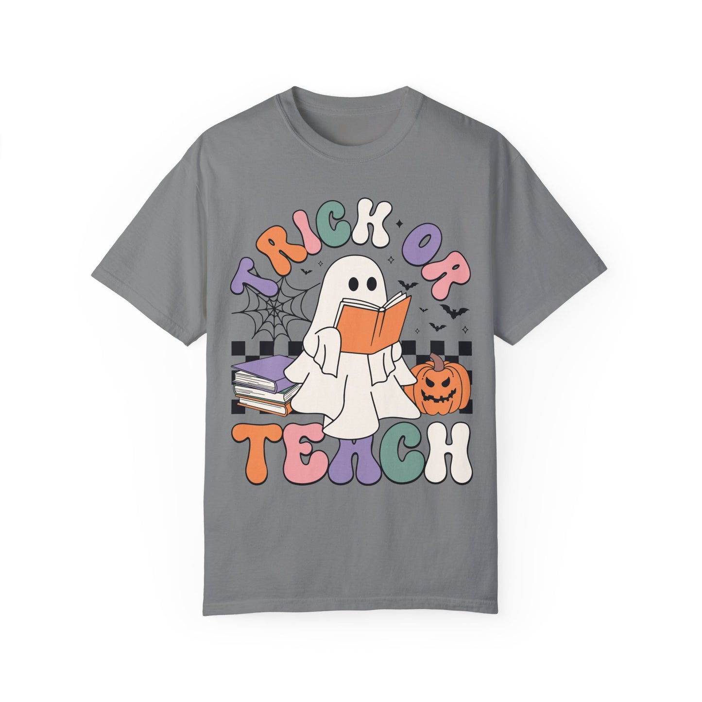 Comfort Colors Teacher Halloween Shirt - Trick or Teach Shirt Grey