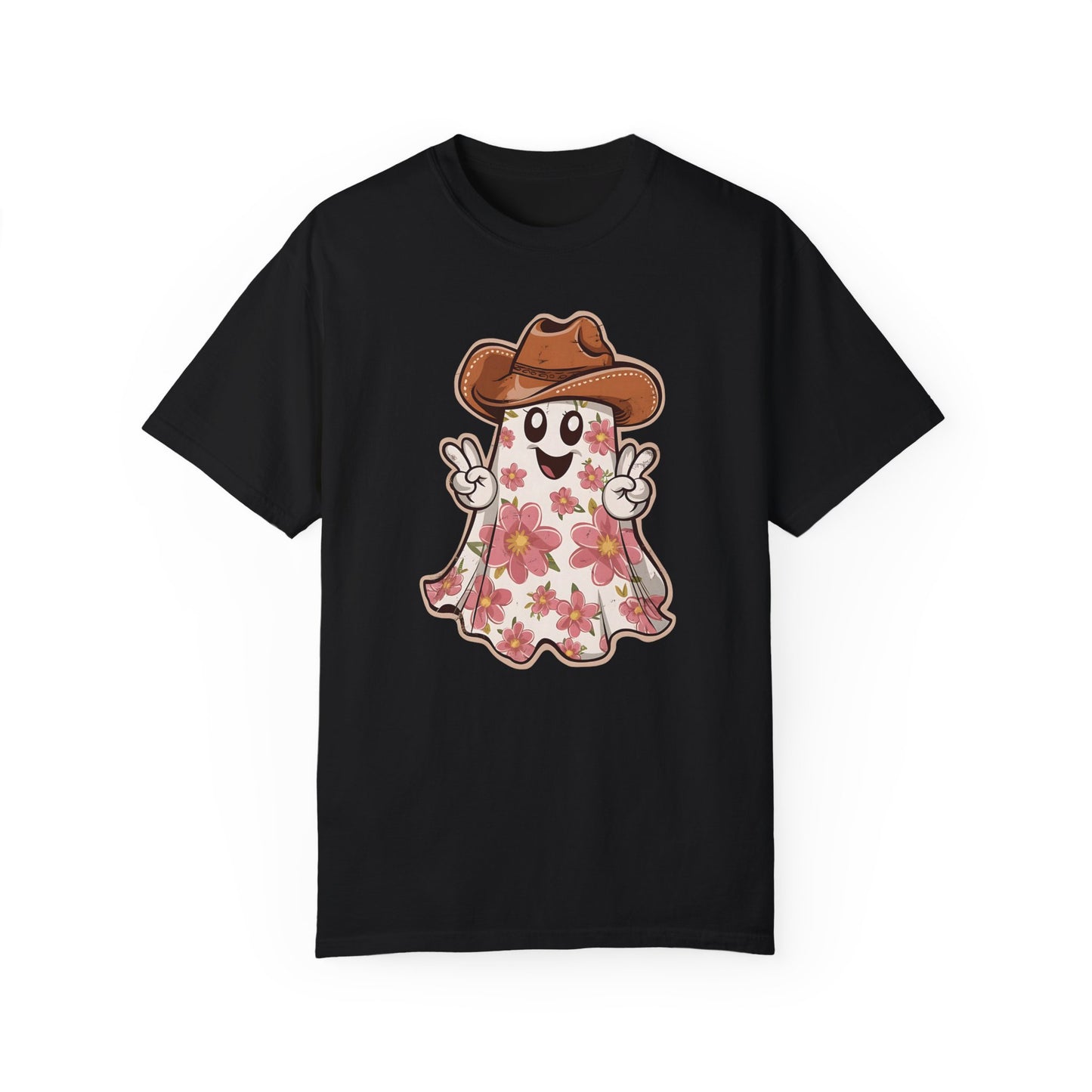 Floral Halloween Cowboy Ghost Howdy Western Shirt - Spooky Western Apparel Black