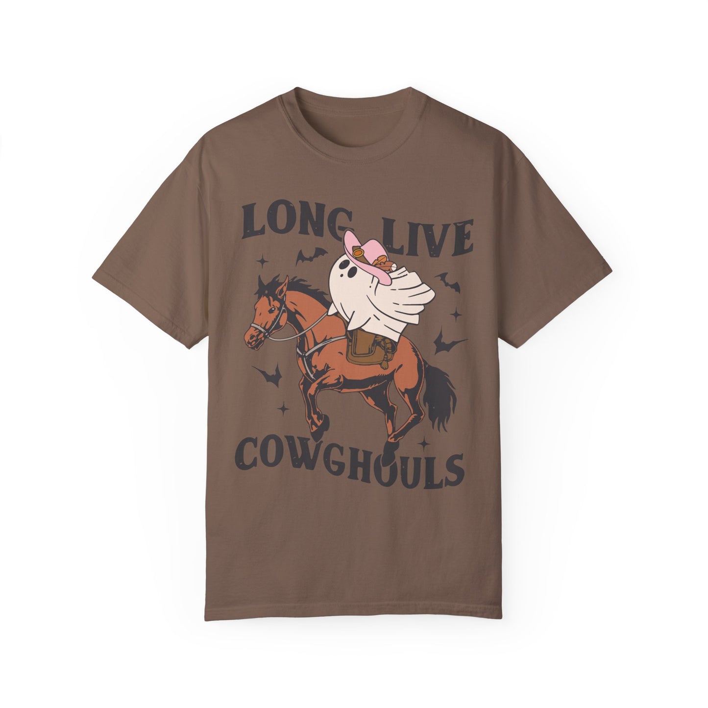 Long Live Cowghouls Western Halloween Graphic Tee Shirt Espresso