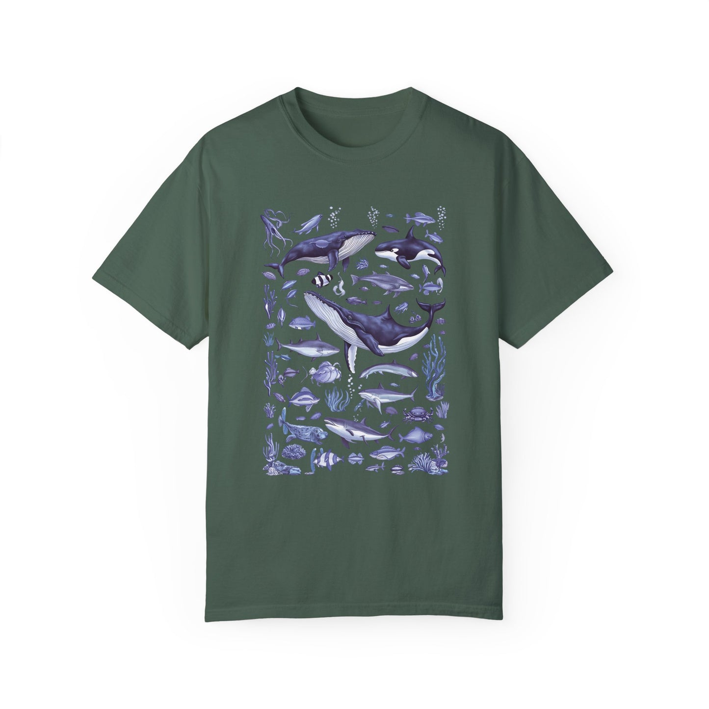 Vintage 90s Tattoo Sea Animal Tshirt Blue Spruce