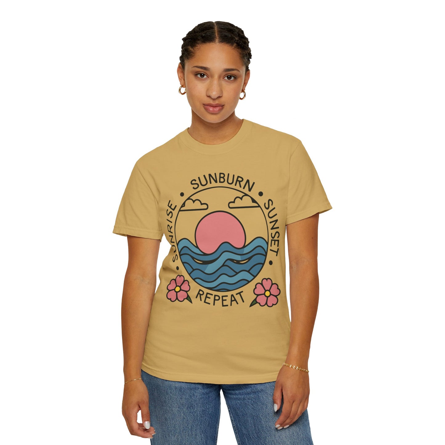 Retro Summer Shirt Sunrise Sunburn Sunset Repeat Shirt