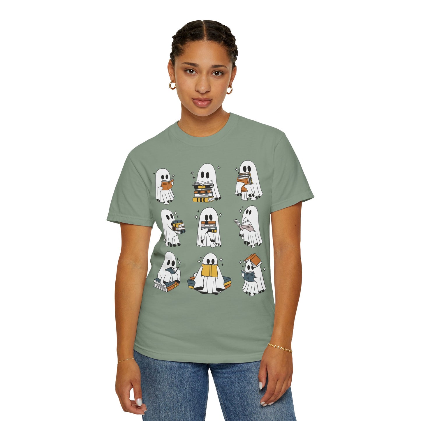 Comfort Colors Ghost Reading Books Shirt - Bookish Halloween Shirt