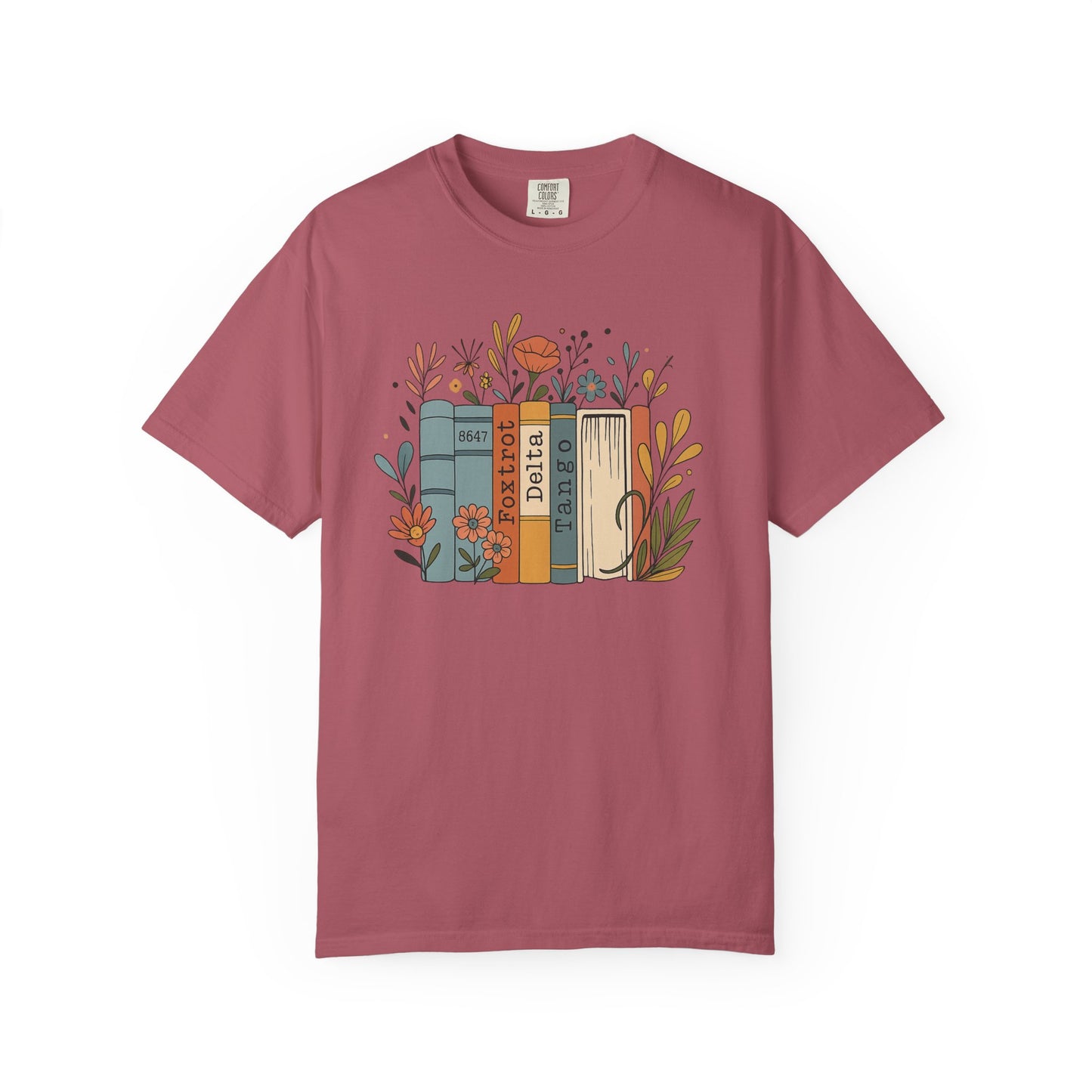 Foxtrot Delta Tango Book Shirt Retro Floral Comfort Colors T-Shirt