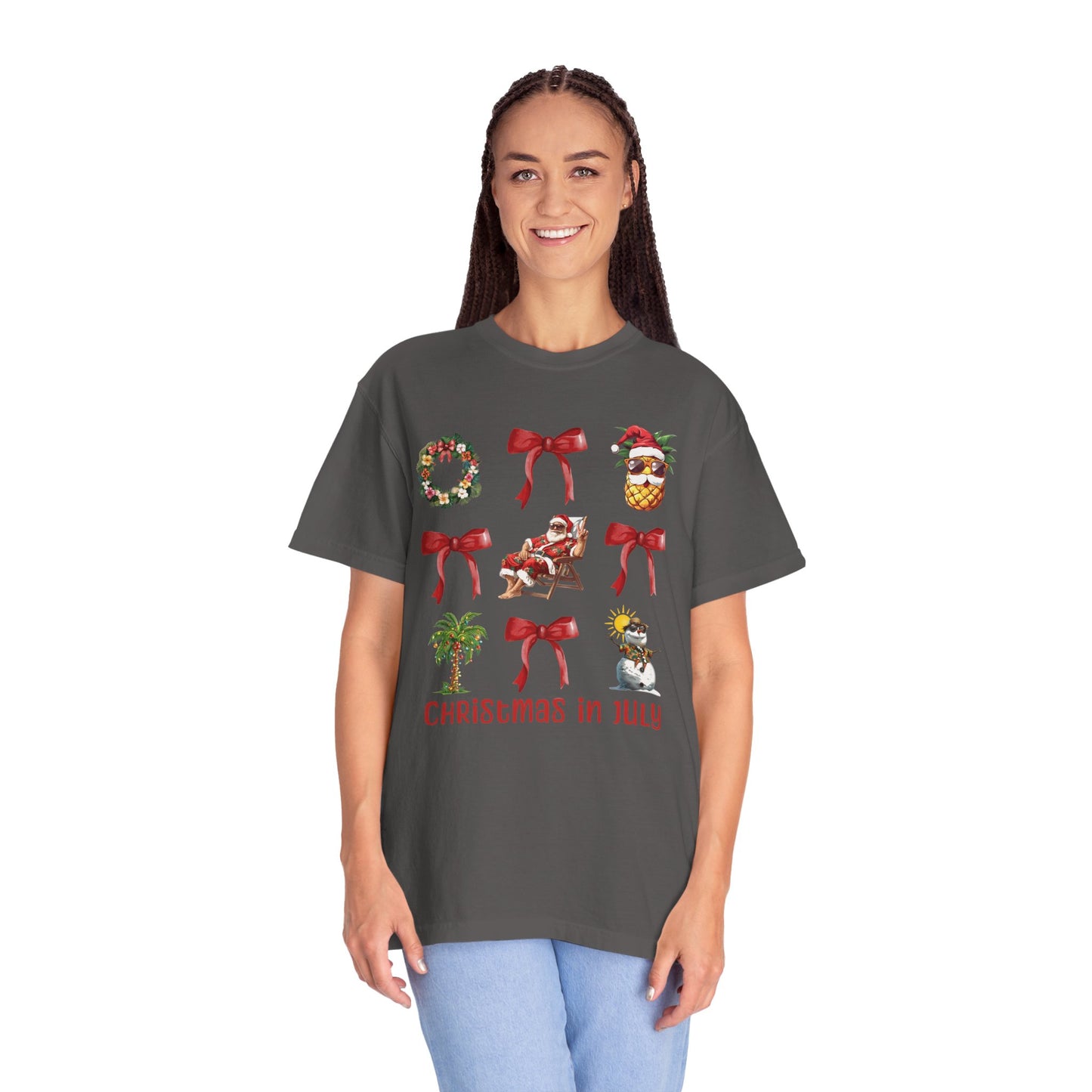 Coquette Christmas In July Santa Summer T-Shirt