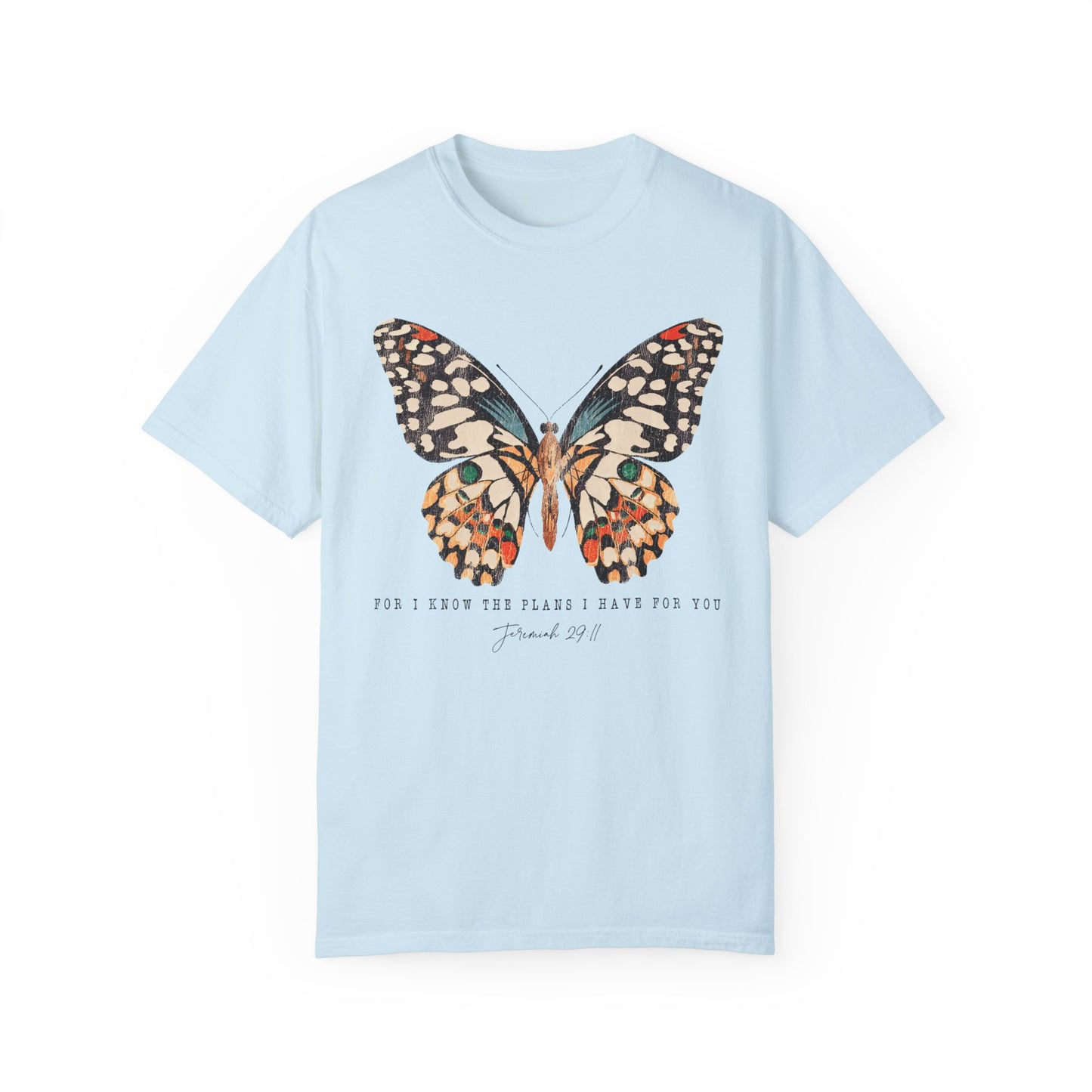 Jeremiah 29:11 Butterfly Shirt - Inspirational Christian Apparel Chambray