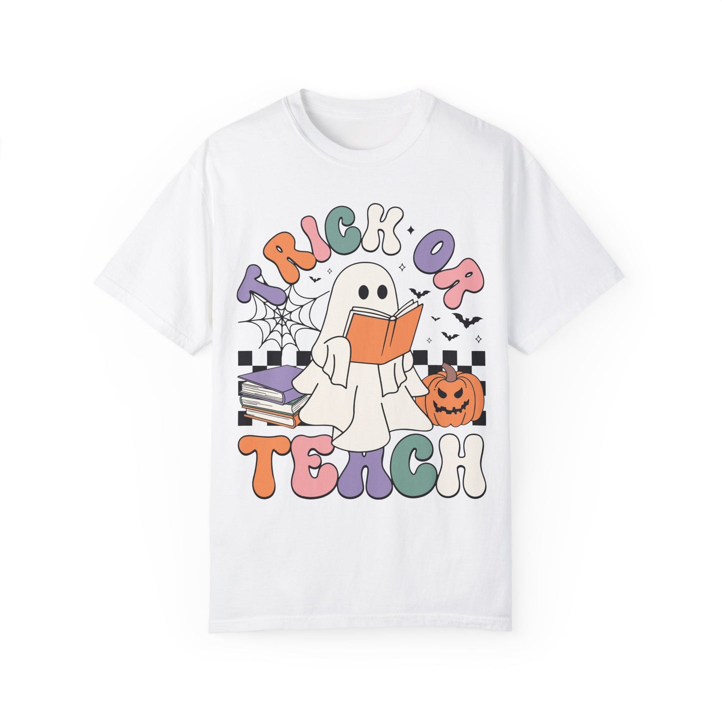 Comfort Colors Teacher Halloween Shirt - Trick or Teach Shirt White