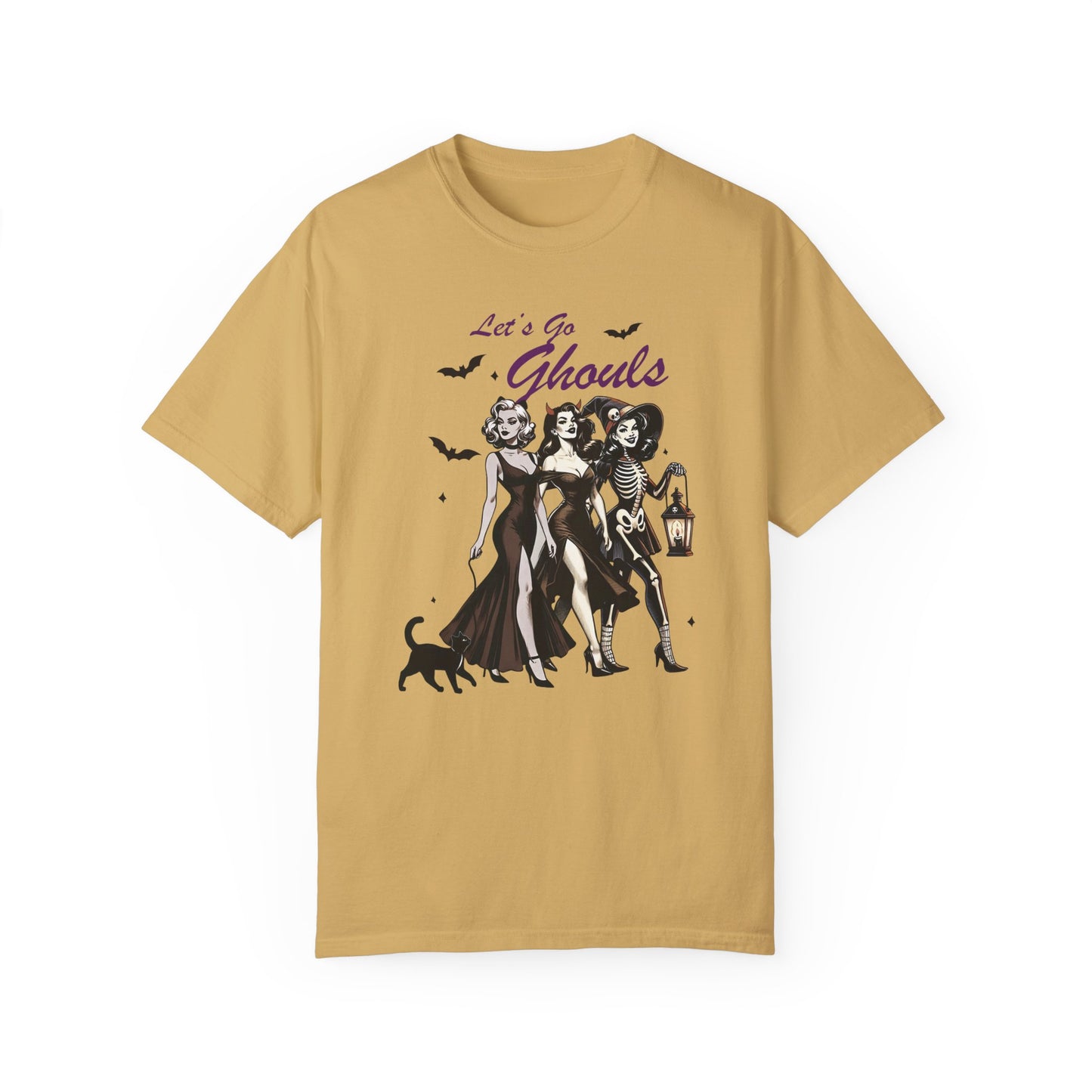 Halloween Girl Let's Go Ghouls Shirt Mustard