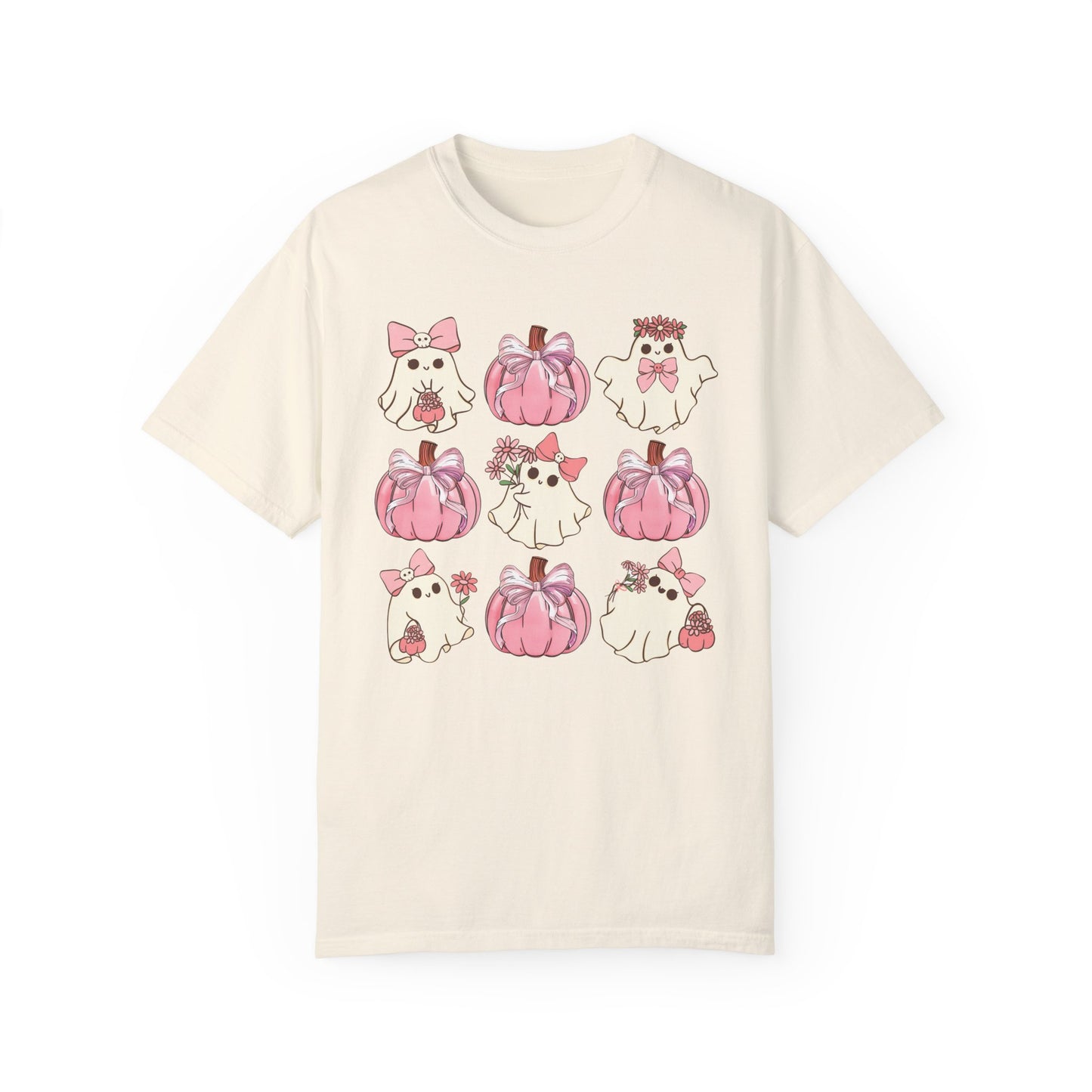 Halloween Coquette Pink Pumpkin Shirt Ivory