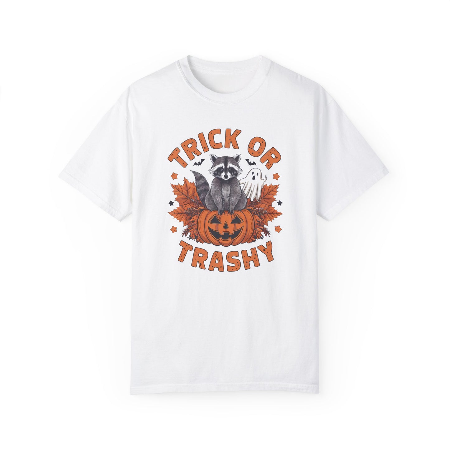 Trick or Trashy Shirt - Halloween Racoon Shirt White