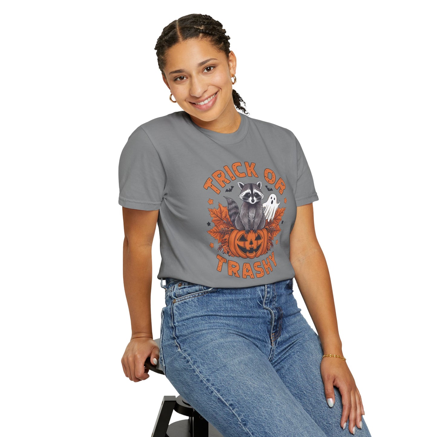 Trick or Trashy Shirt - Halloween Racoon Shirt