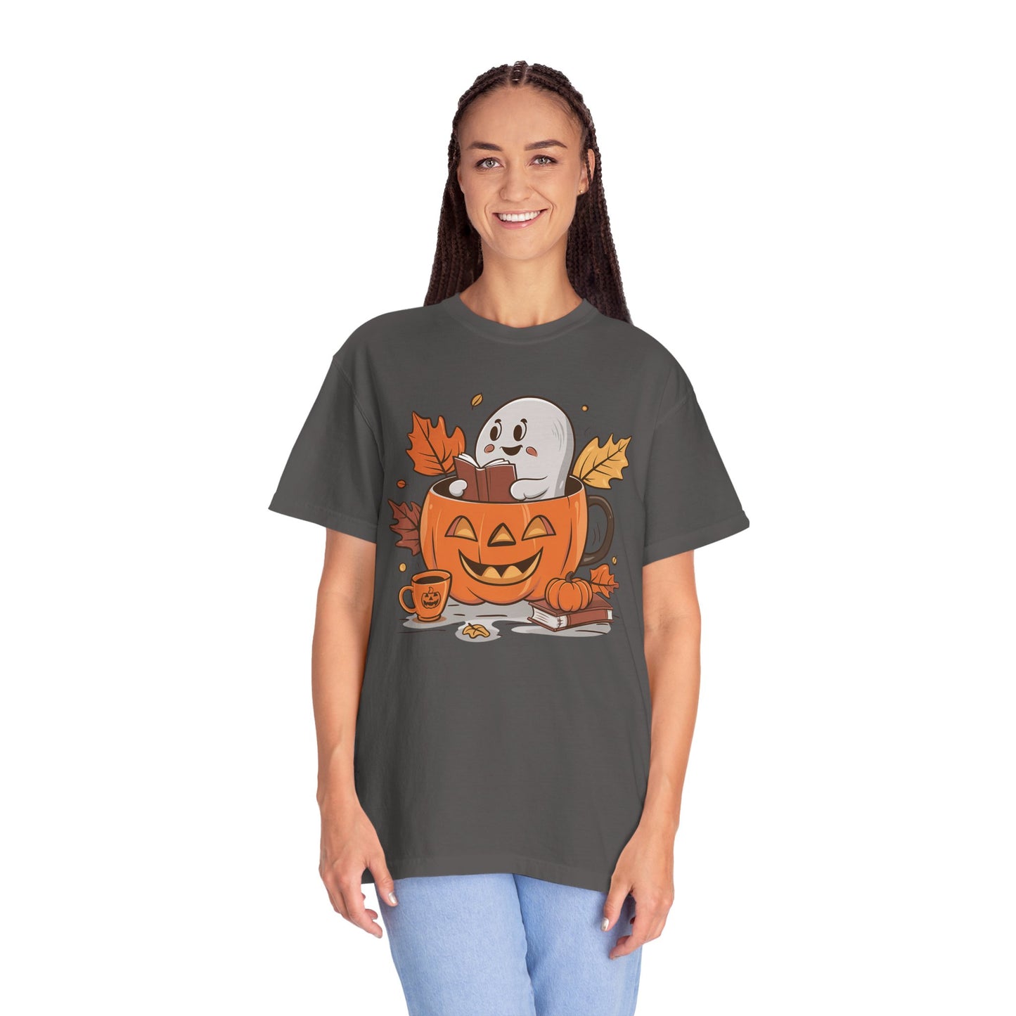 Cute Pumpkin Bookish Ghost Halloween Shirt