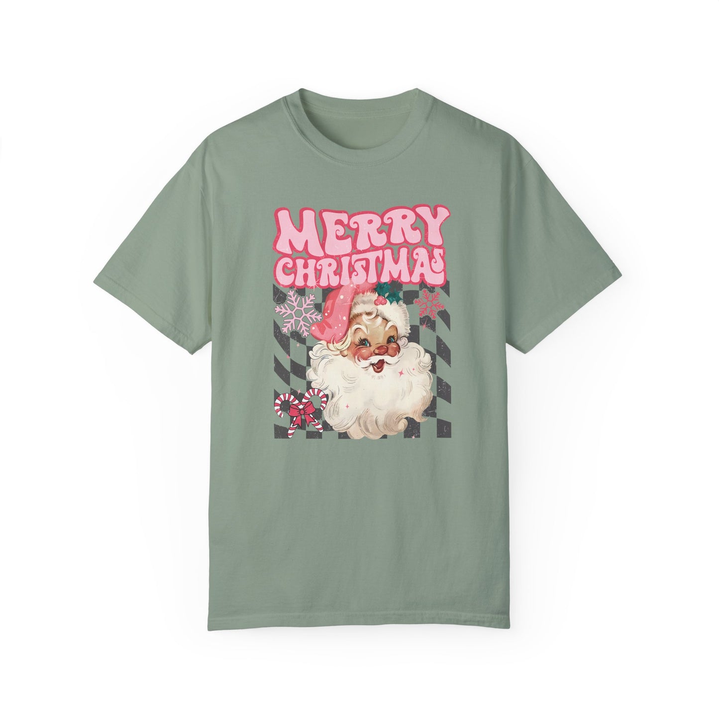 Retro Pink Santa Christmas Shirt Bay
