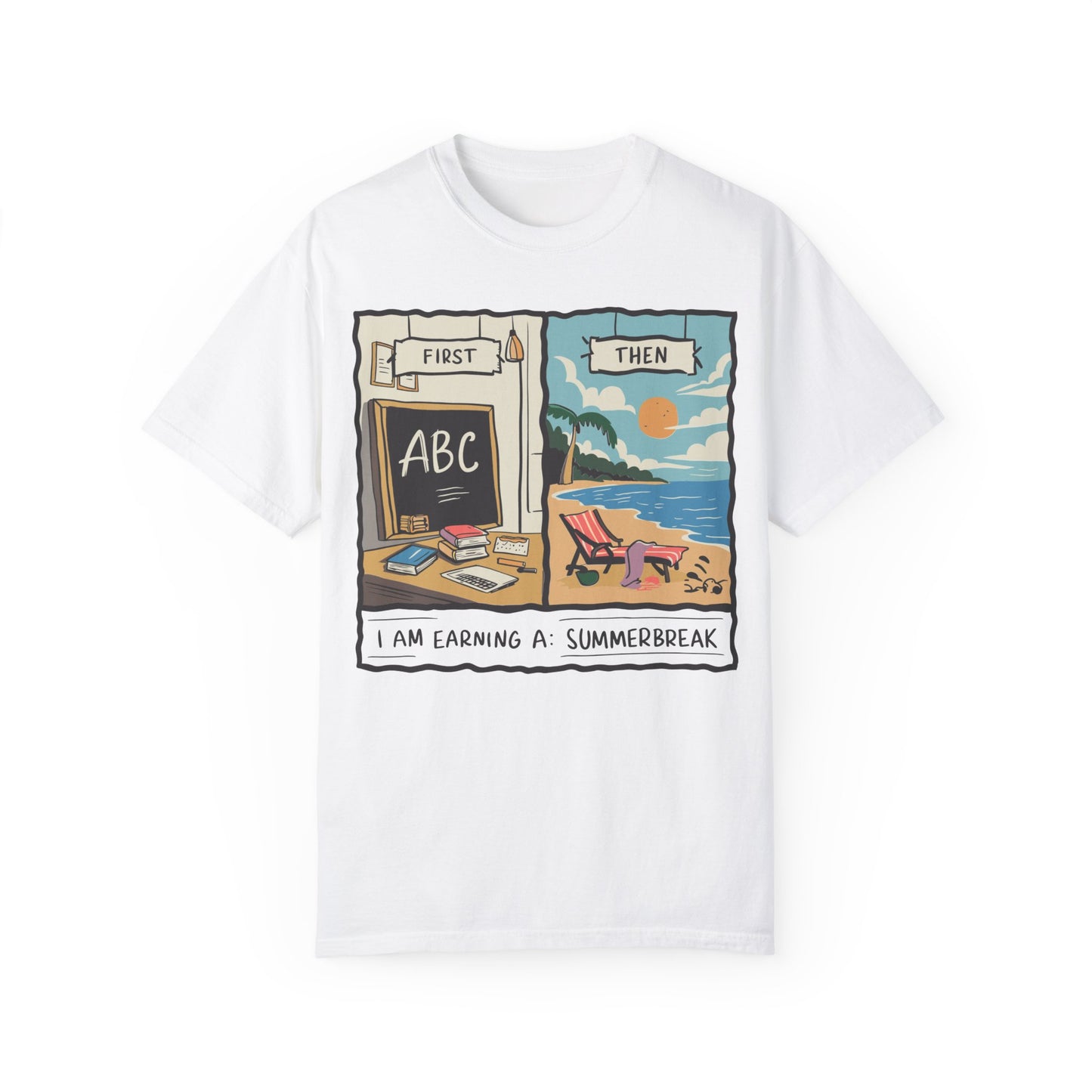 First Teach Then Beach School Out For Summer Shirt - Teacher Vacation Apparel White