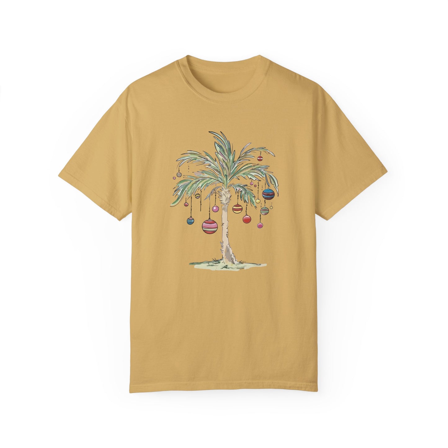 Christmas Palm Tree Shirt - Tropical Xmas Gift Mustard