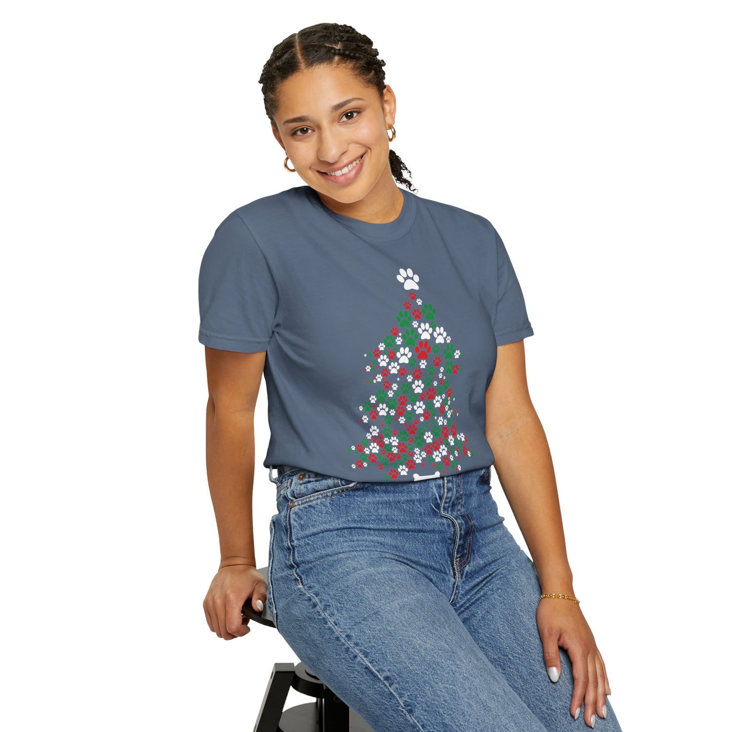 Paw Prints Christmas Tree Shirt, Merry Christmas, Dog Lover Shirt