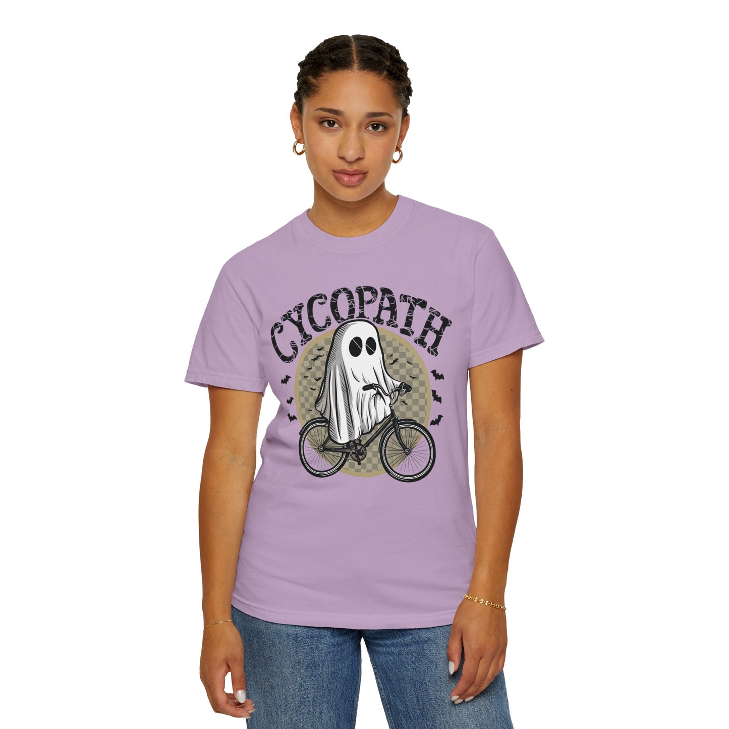 Halloween Shirts Ghost Riding Bicycle TShirt ,Cycopath, Funny Halloween