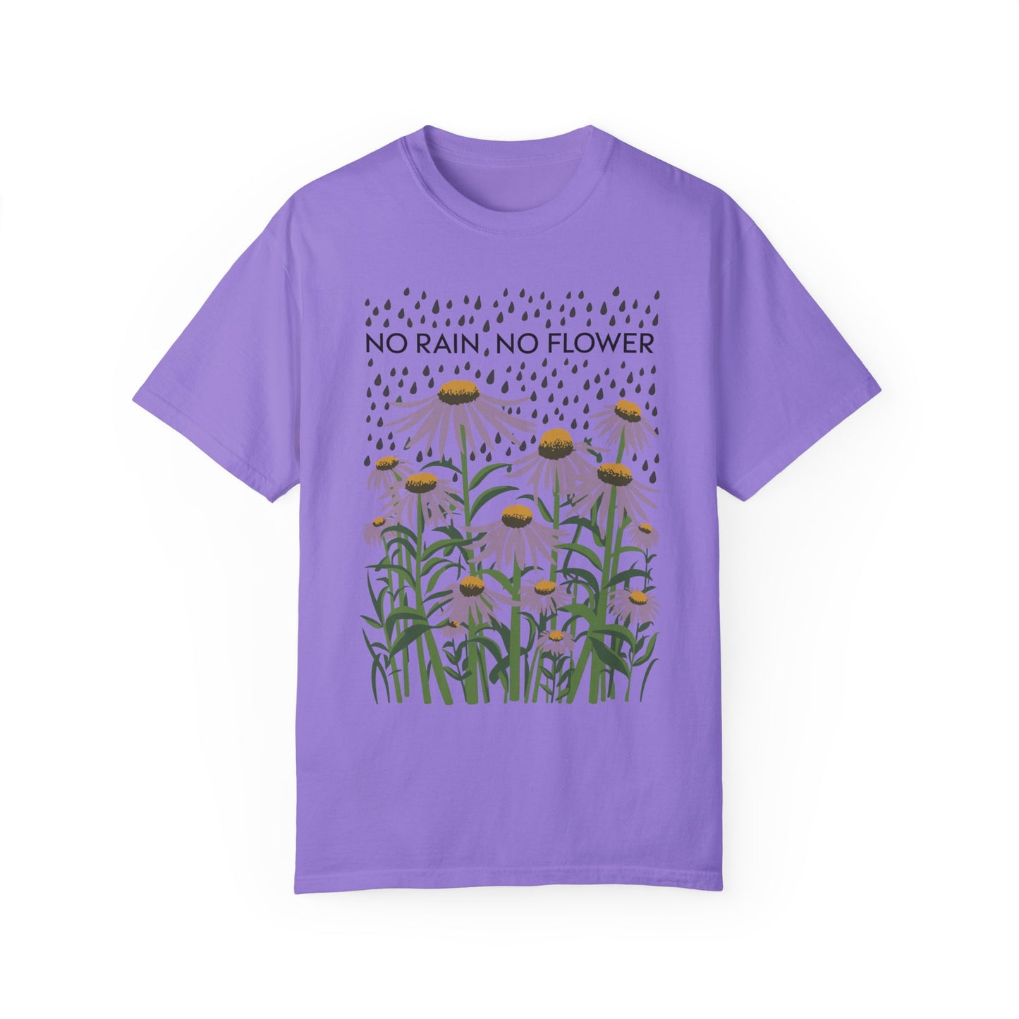 No Rain No Flowers Shirt | Inspirational Graphic Tees Violet