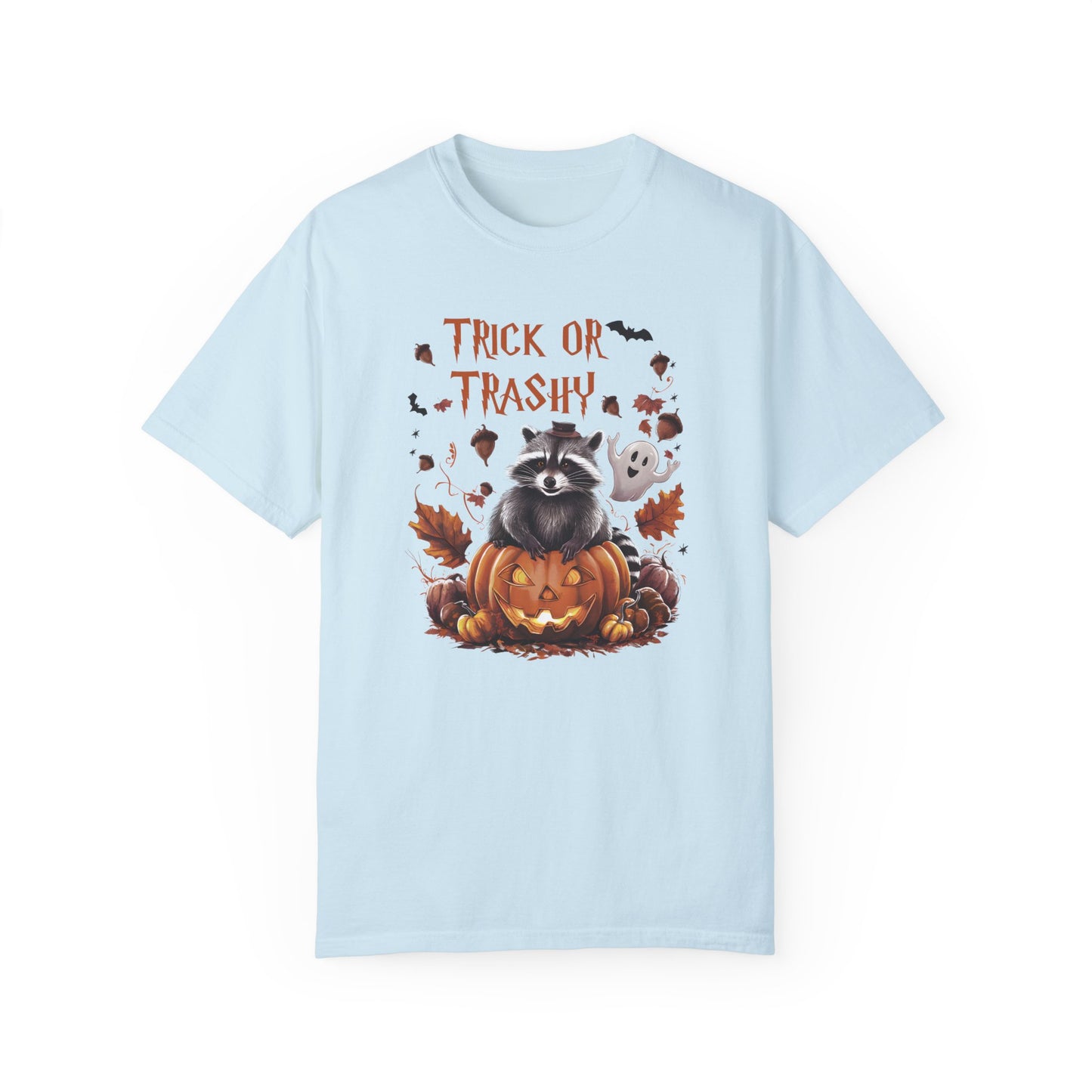 Comfort Colors® Trick or Trashy Racoon Halloween Shirt Chambray