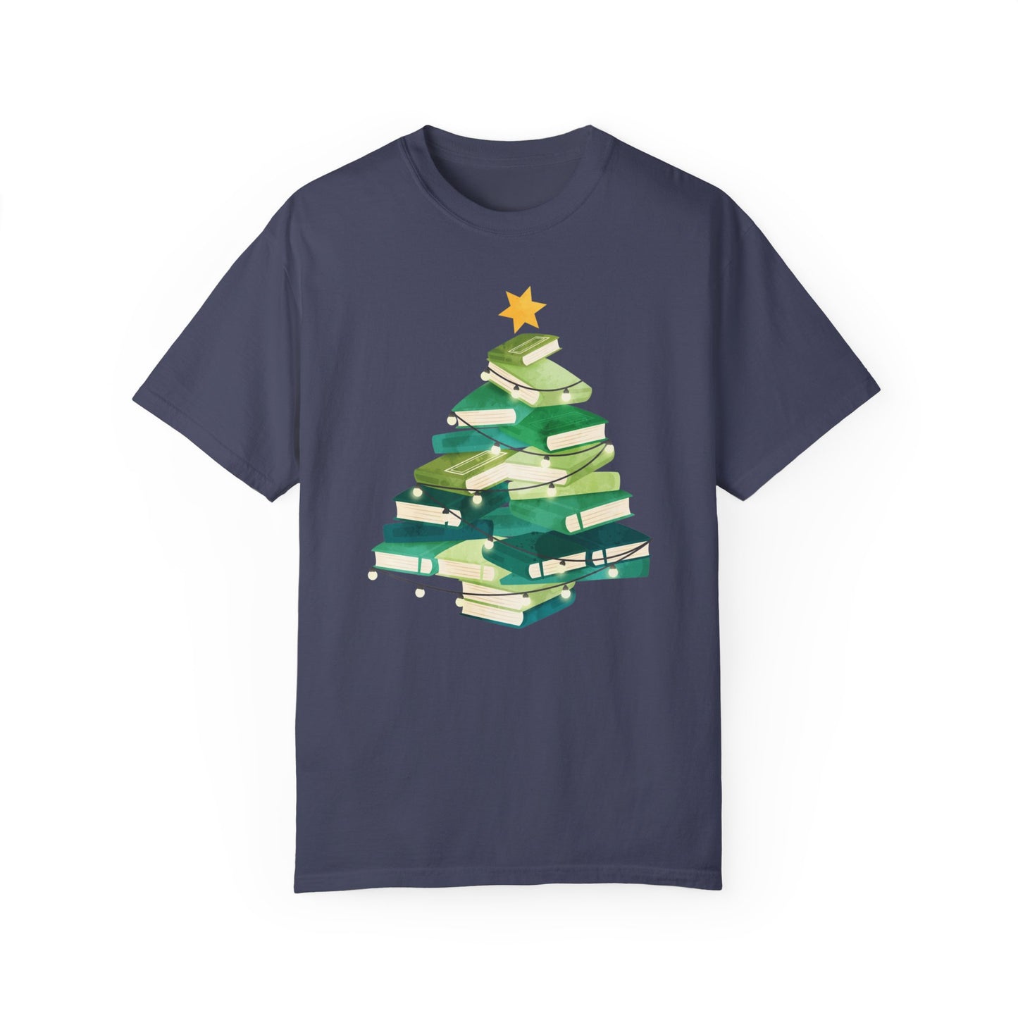 Christmas Book Tree Shirt, Christmas Gift,Book Lovers Christmas Gift,Bookworm Christmas Shirt Denim