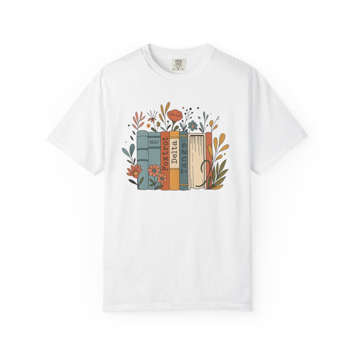 Foxtrot Delta Tango Book Shirt Retro Floral Comfort Colors T-Shirt
