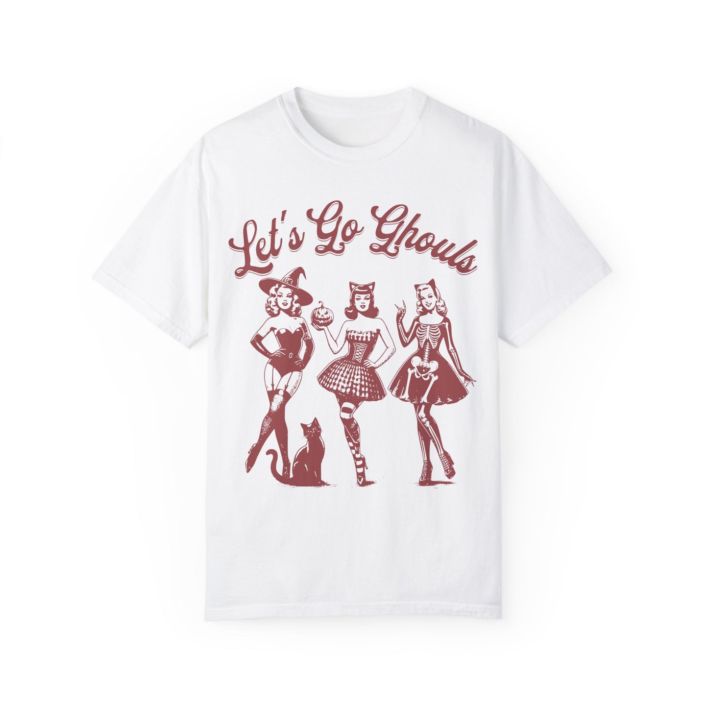 Lets Go Ghouls Witches Shirt - Spooky Girls Comfort Colors T-shirt White