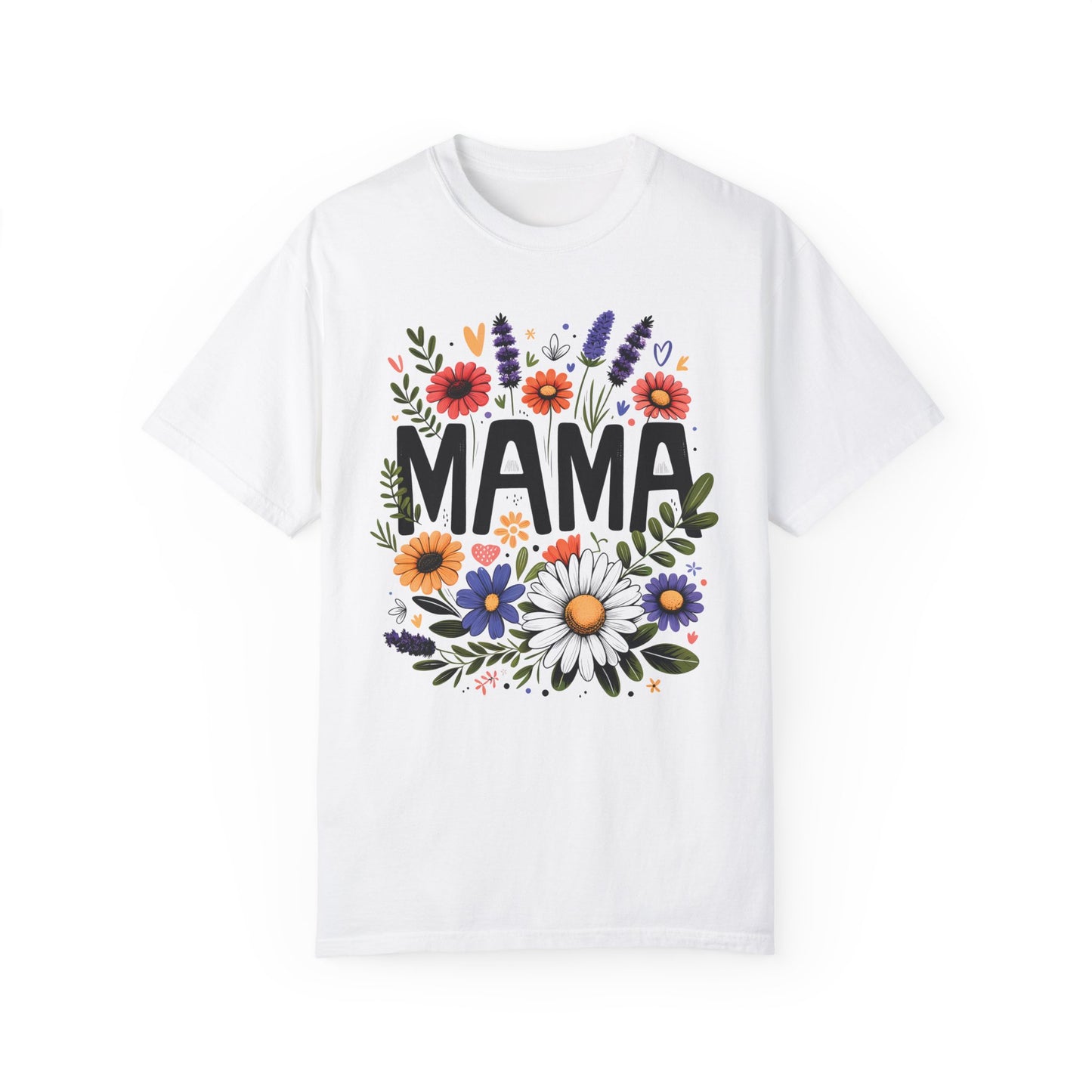 Comfort Colors Flower Mama Shirt White