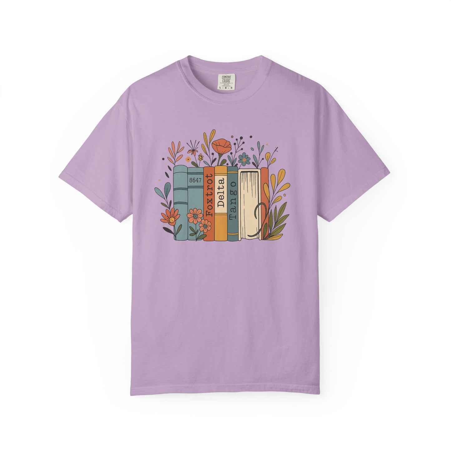 Foxtrot Delta Tango Book Shirt Retro Floral Comfort Colors T-Shirt