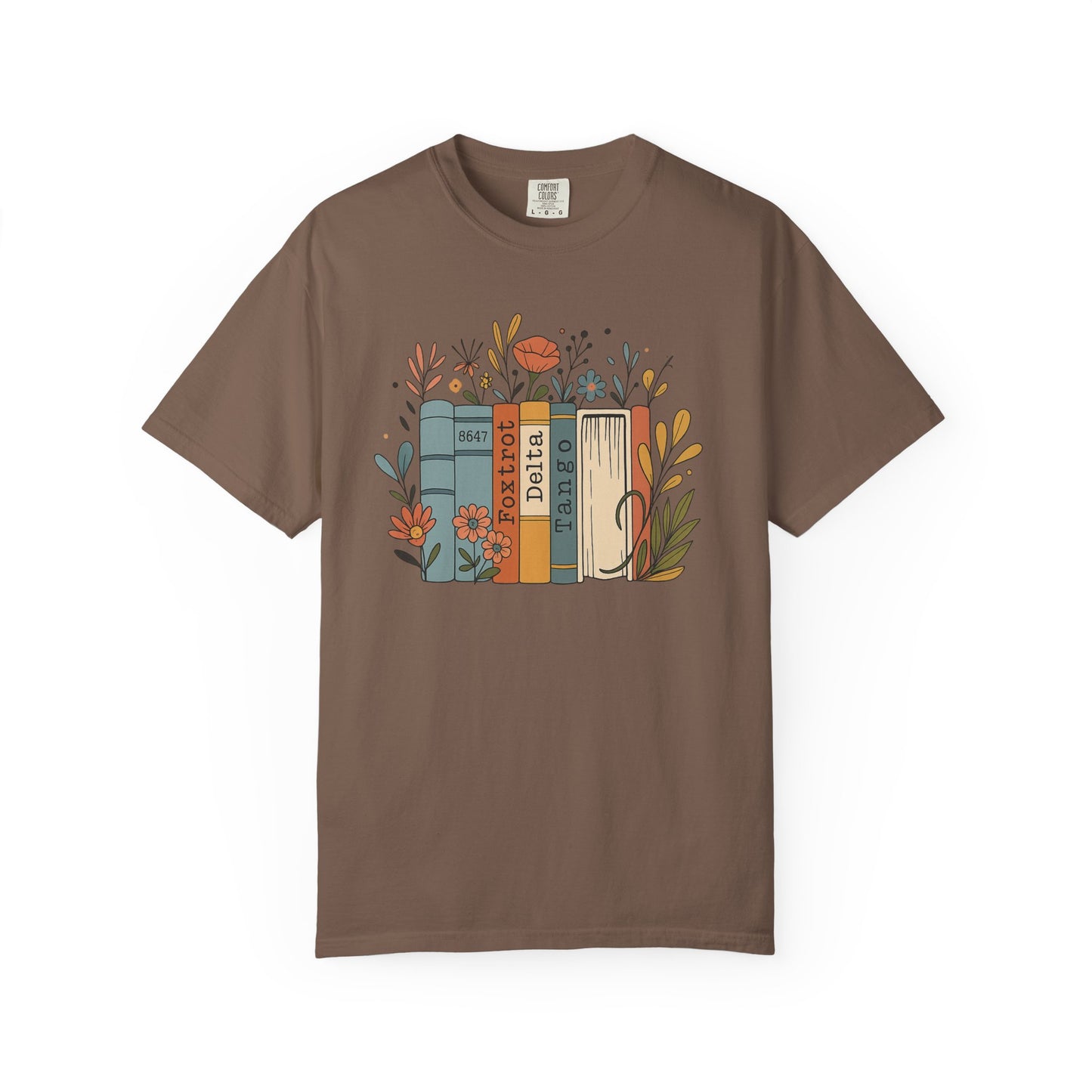 Foxtrot Delta Tango Book Shirt Retro Floral Comfort Colors T-Shirt
