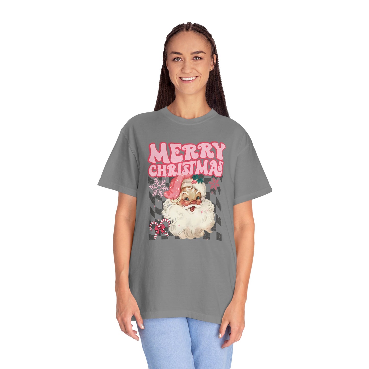 Retro Pink Santa Christmas Shirt