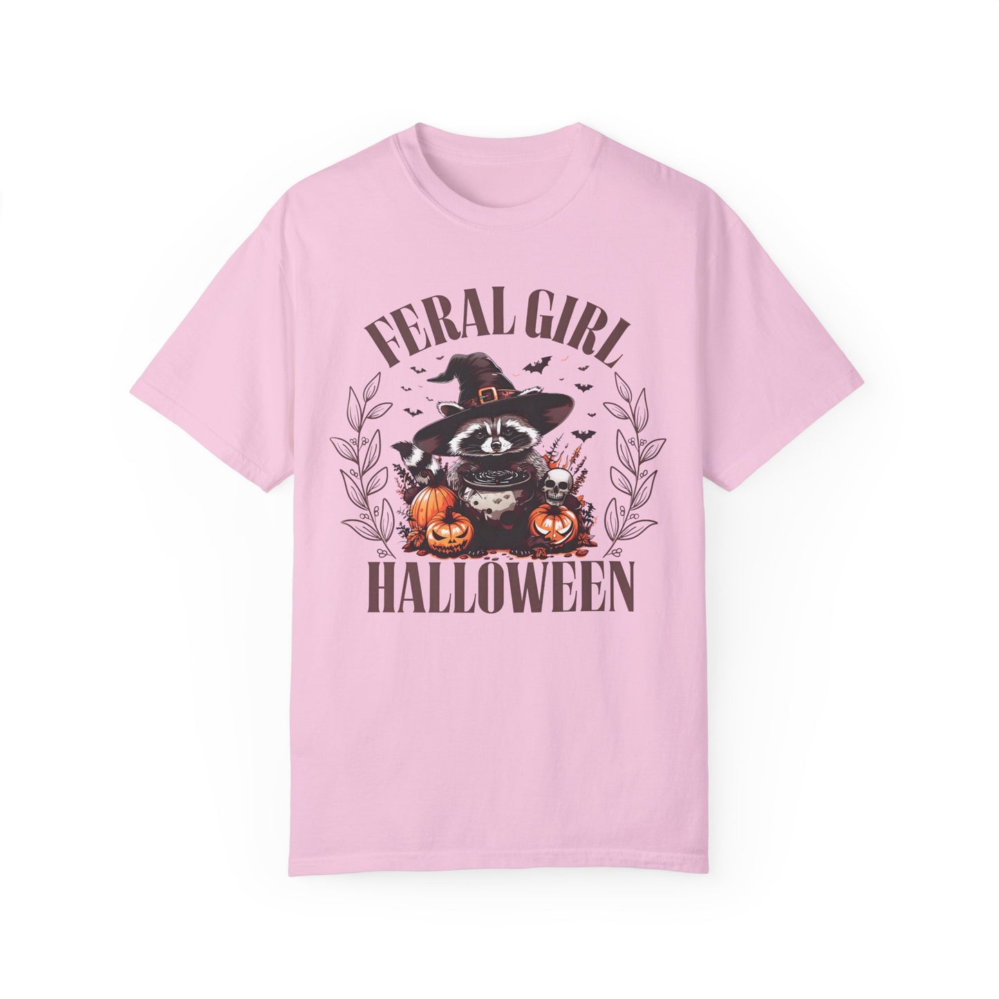Feral Girl Halloween Funny Raccoon Shirt Blossom
