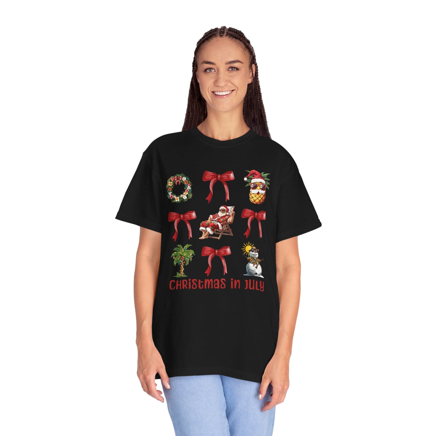 Coquette Christmas In July Santa Summer T-Shirt