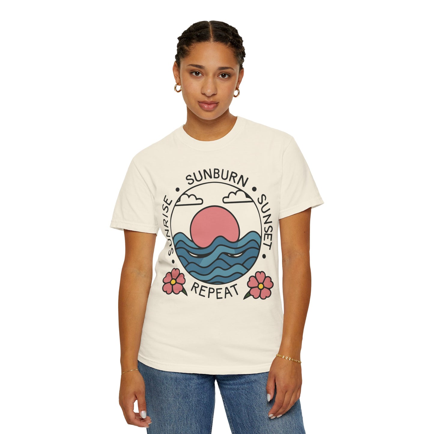 Retro Summer Shirt Sunrise Sunburn Sunset Repeat Shirt