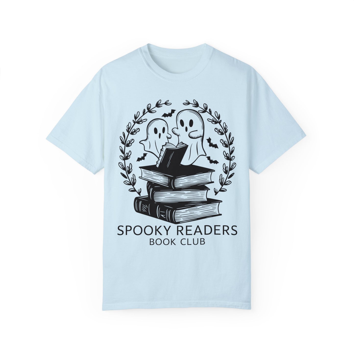 Comfort Colors Spooky Book Club Shirt, Book Ghost Shirt, Halloween Shirt Chambray