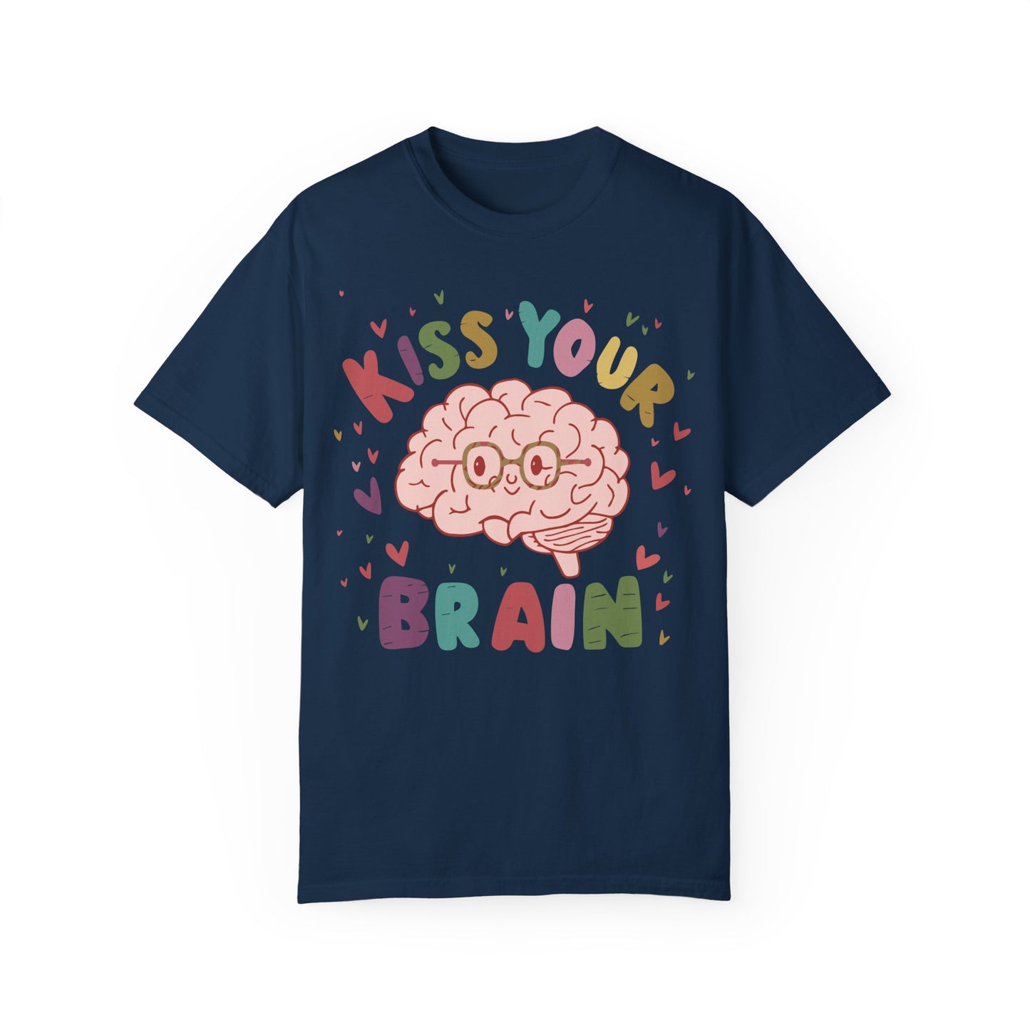 Teacher Shirt - Kiss Your Brain Shirt True Navy