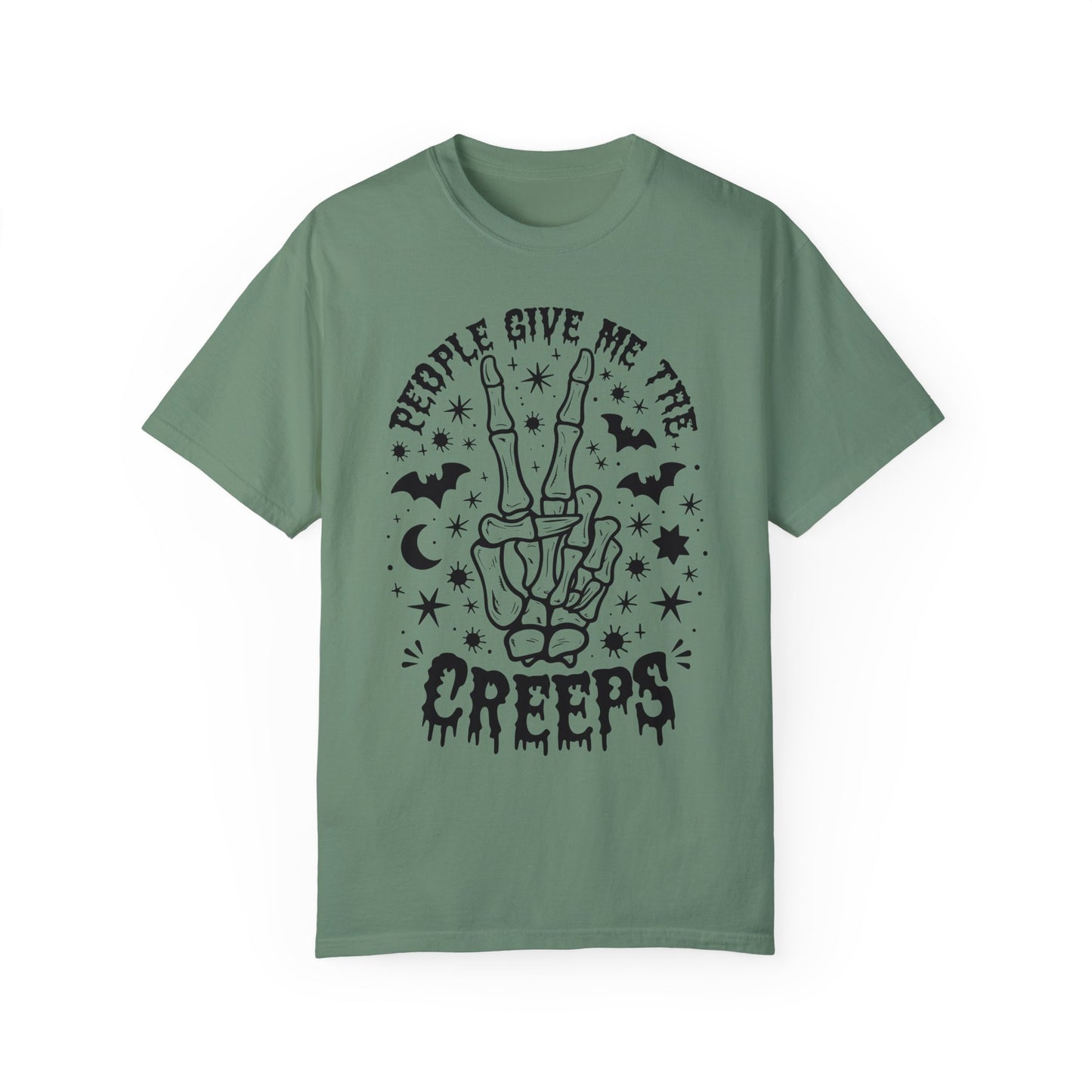 People Give Me The Creeps Halloween Horror Shirt Light Green