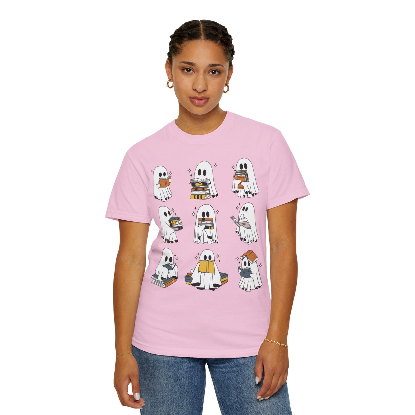 Comfort Colors Ghost Reading Books Shirt - Bookish Halloween Shirt
