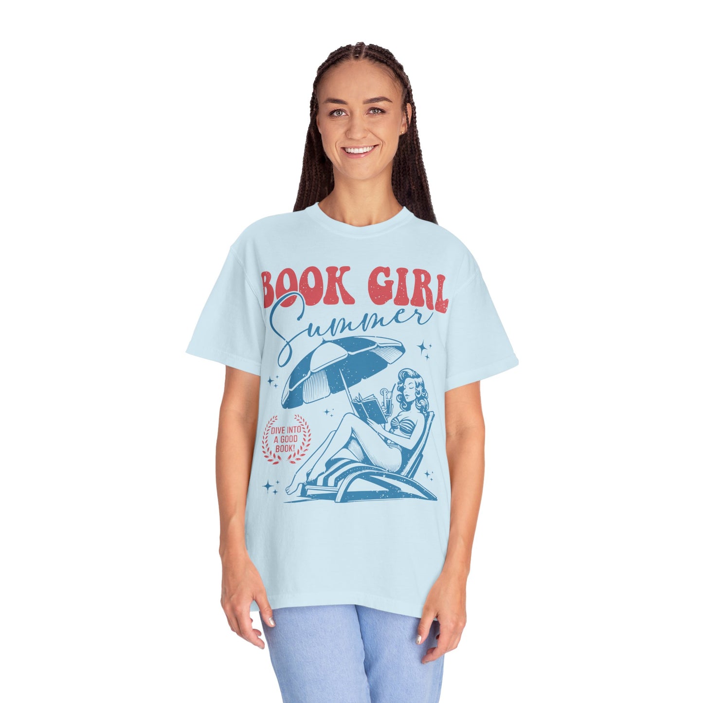 Vintage Book Girl Shirt - Retro Style Apparel for Literature Enthusiasts