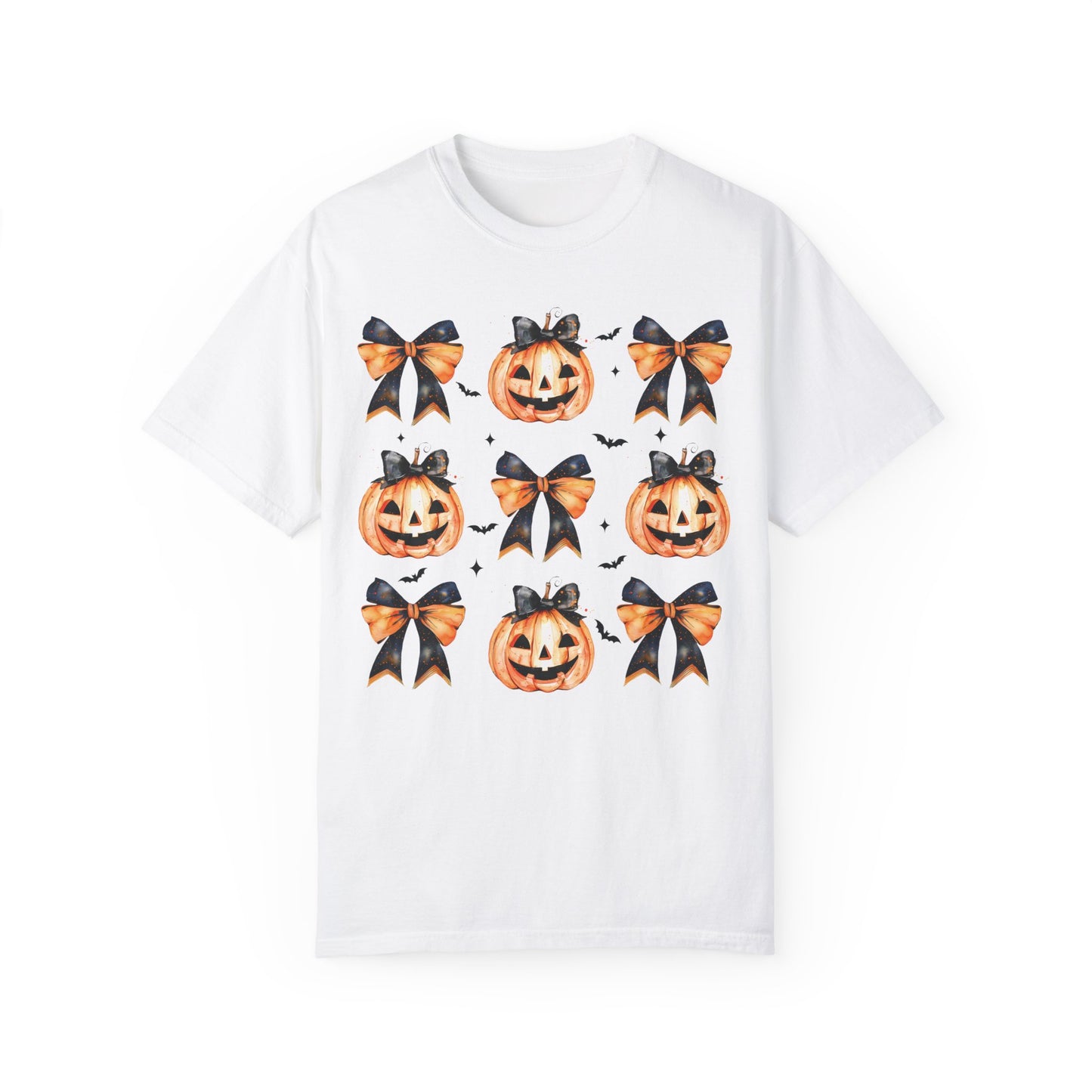 Halloween Pumpkin Coquette Bow Shirt White