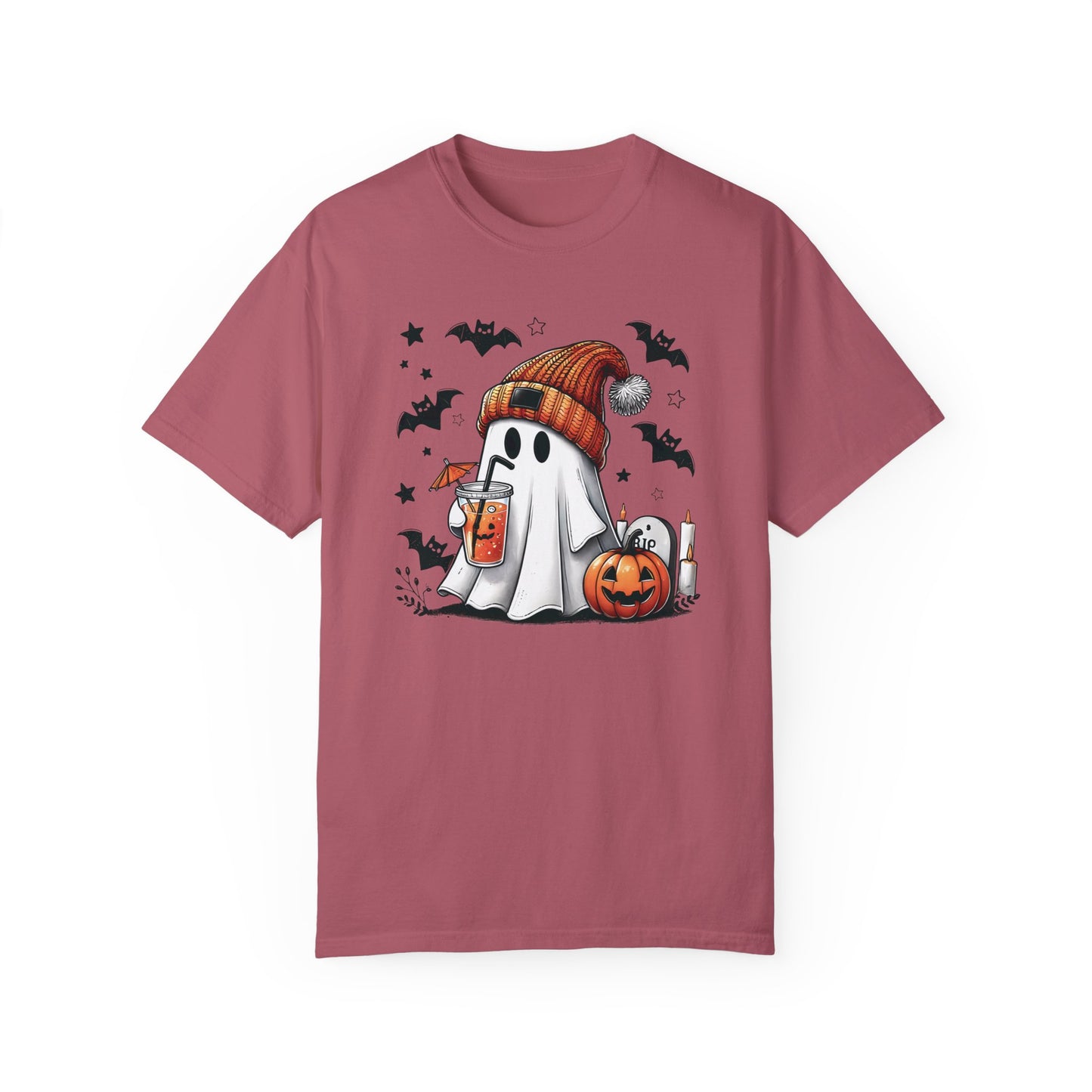 Halloween Ghost Comfort Colors Shirt, Cute Ghost Shirt, Womens Halloween Crimson