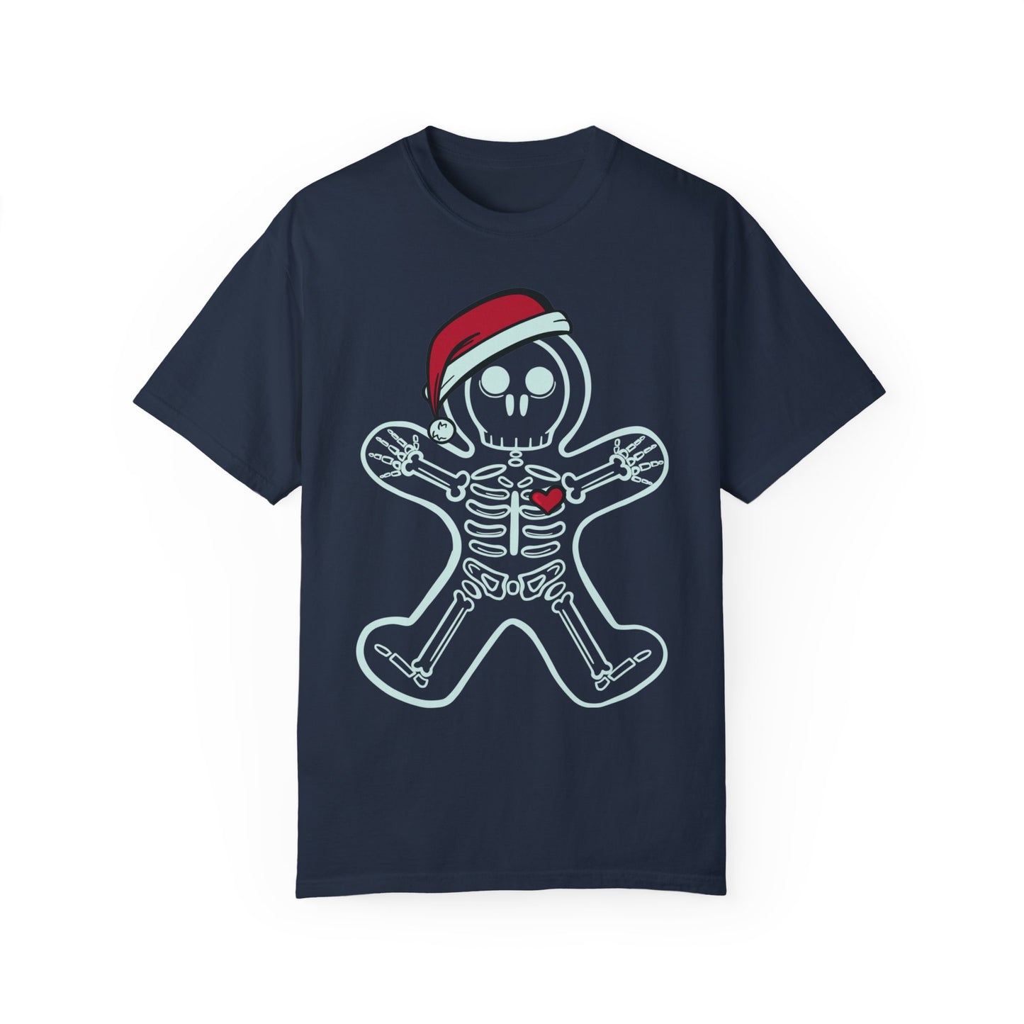 Gingerbread Man X-Ray Shirt | Funny Xmas X-Ray Technician Santa Hat Gift Navy