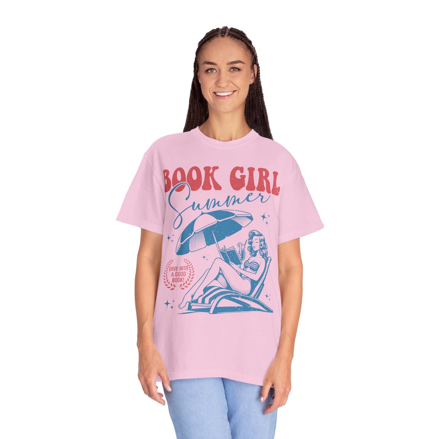 Vintage Book Girl Shirt - Retro Style Apparel for Literature Enthusiasts