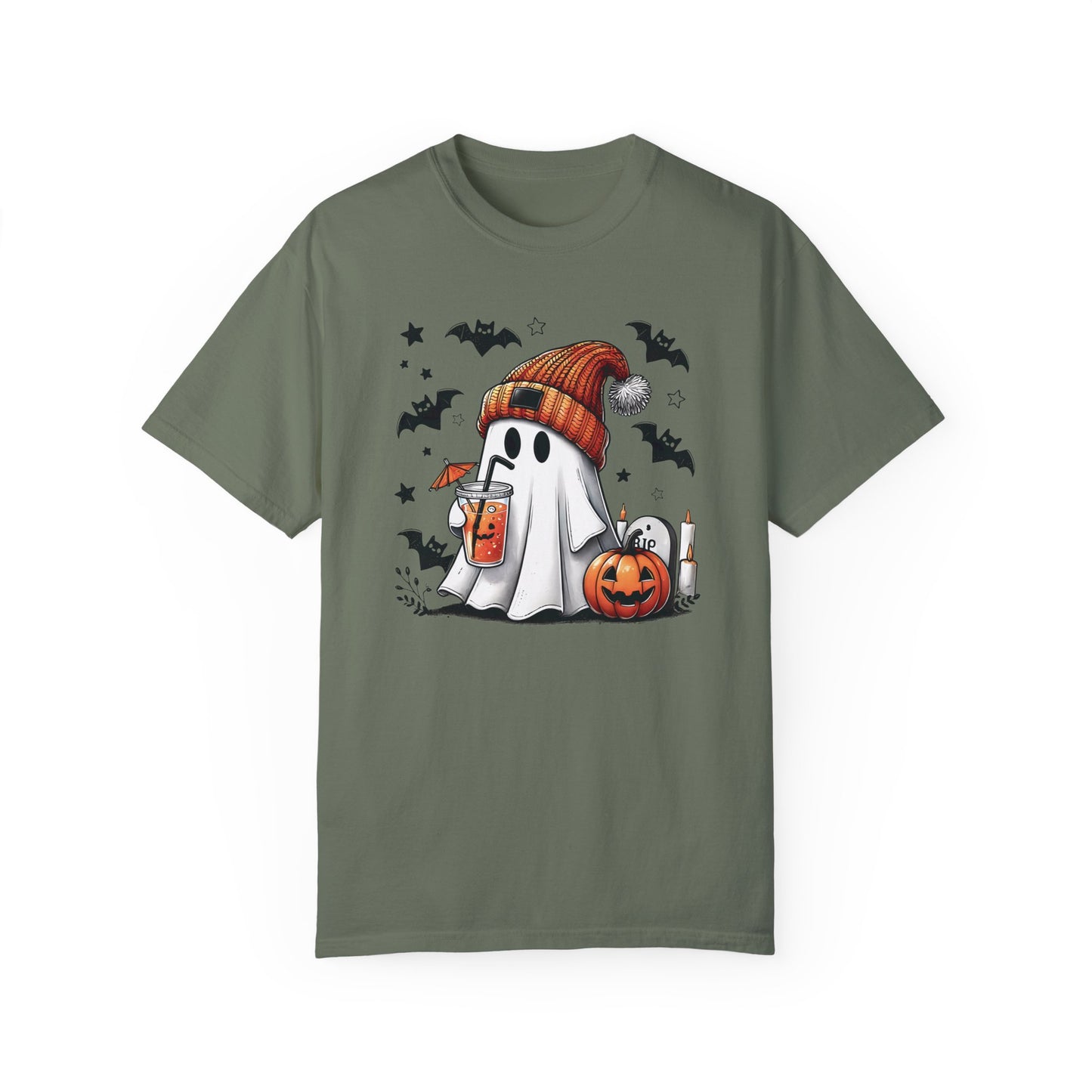 Halloween Ghost Comfort Colors Shirt, Cute Ghost Shirt, Womens Halloween Moss