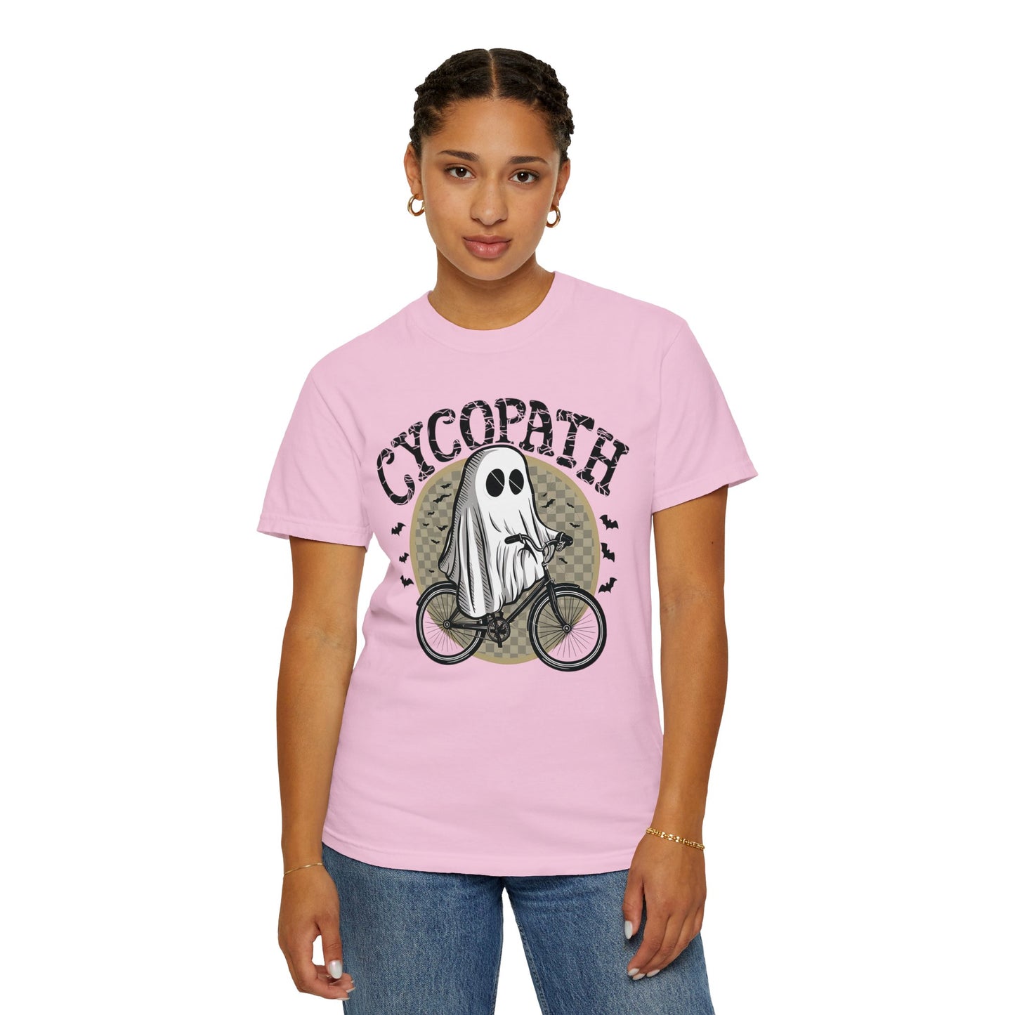 Halloween Shirts Ghost Riding Bicycle TShirt ,Cycopath, Funny Halloween